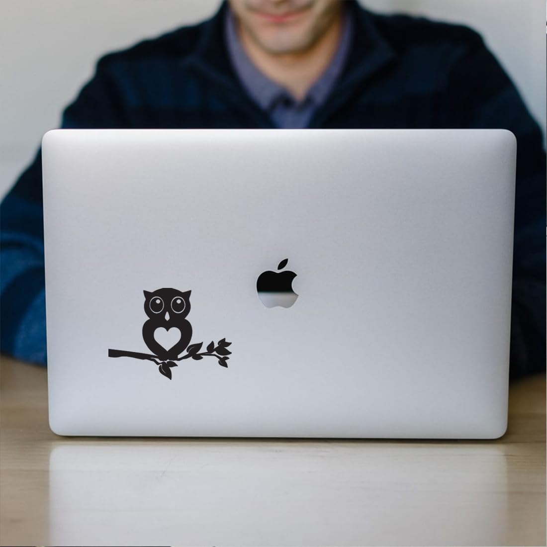 Premium Waterproof Vinyl Decal Stickers - Cute Owl on Branch (Black, Set of 2) for Laptop, Phone, Helmet, Car Window, Bumper, Mug, Cup, Door & Wall Decor - Perfect for DIY Home Decor, Office Accessories & Gift Giving
