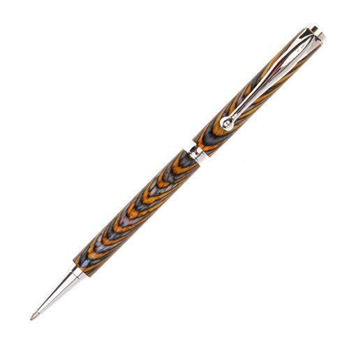 Lanier Slimline Twist Pen - Rhodium Plated Goldrush Grain Ballpoint Pen for Office, Business & Gift Giving - Elegant Writing Instrument for Professionals & Students