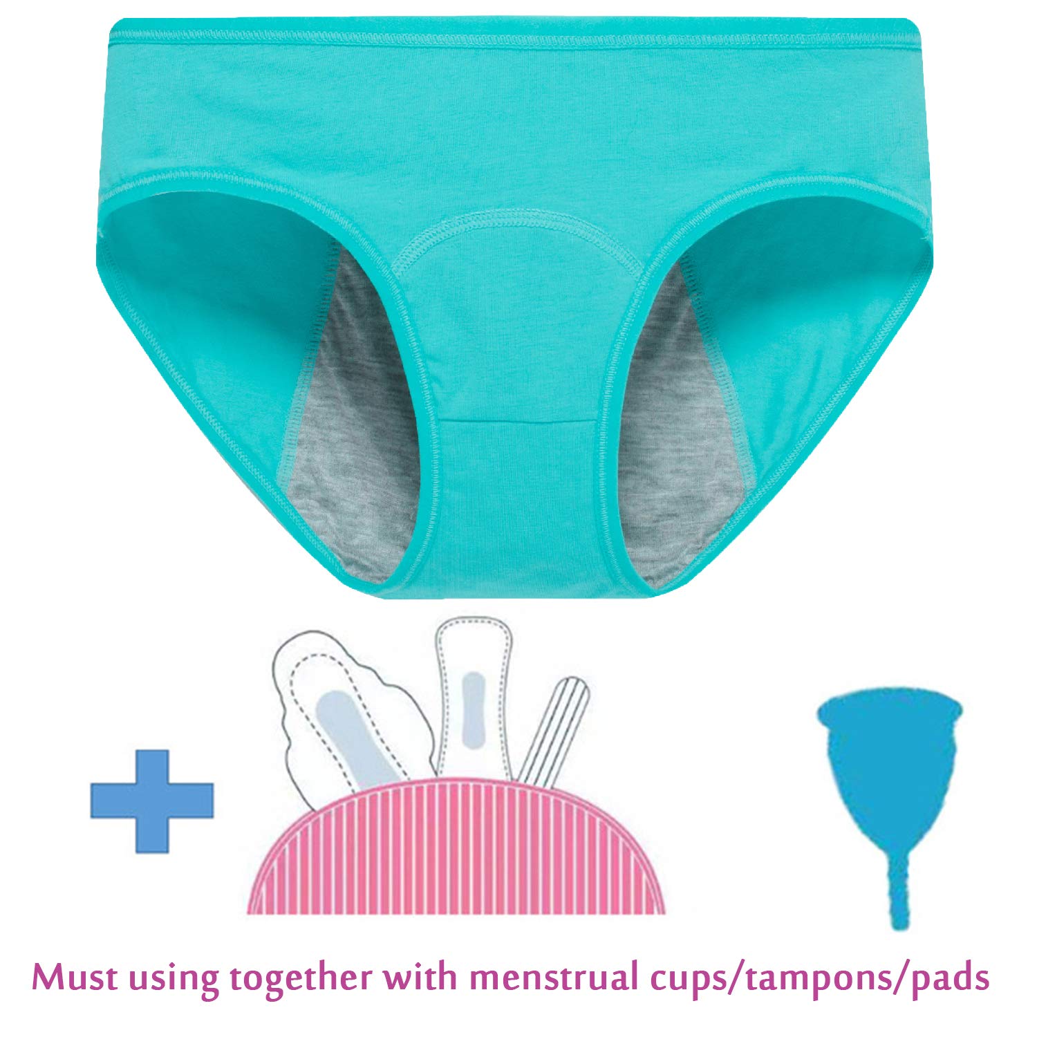 Teen Girls Period Underwear - Cotton Soft Briefs for Teens & Women | Comfortable for School & Sleep