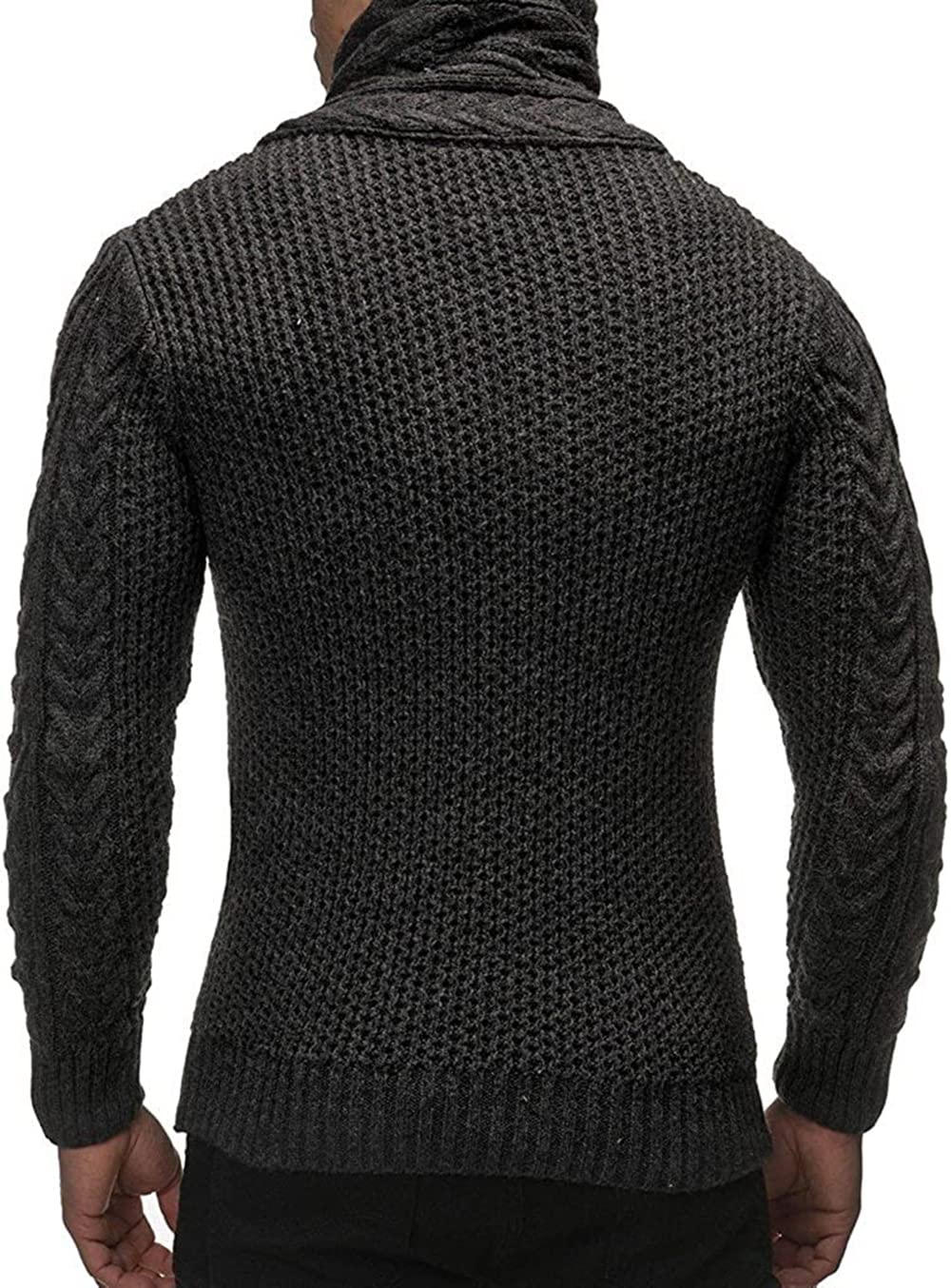 Men's Turtleneck Cable Knit Button Down Cardigan Sweater - Warm Winter Pullover for Casual Wear & Office Outfits | Cozy Fall Layering Essential for Work, Dates & Holiday Gatherings
