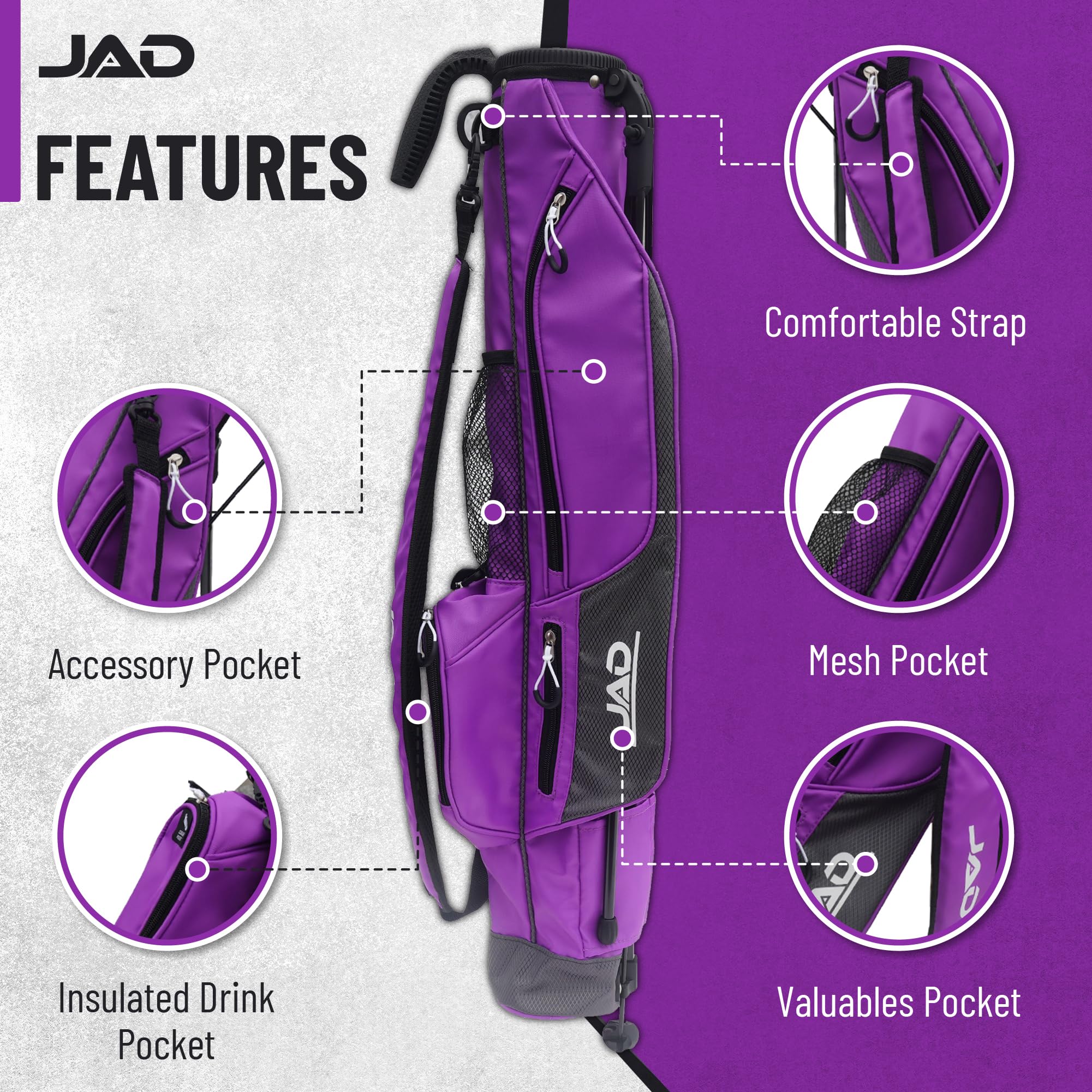Premium Sunday Golf Stand Bag - Lightweight & Easy Carry for Men & Women | Perfect for Pitch n Putt