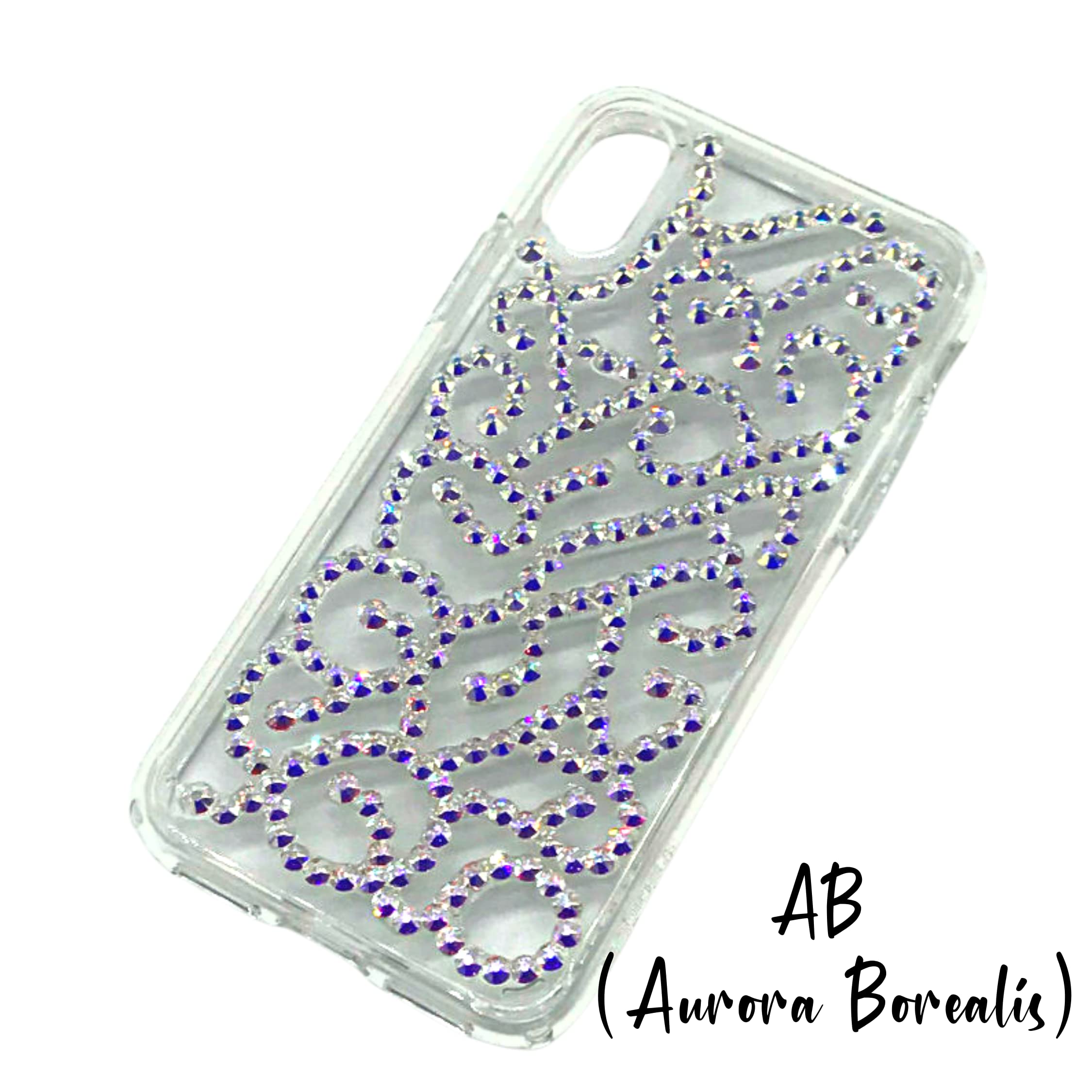 Sparkling Filigree Phone Case with Genuine Austrian Crystals - Clear & AB Options for iPhone & Samsung | Elegant Protection for Parties, Weddings & Special Occasions
