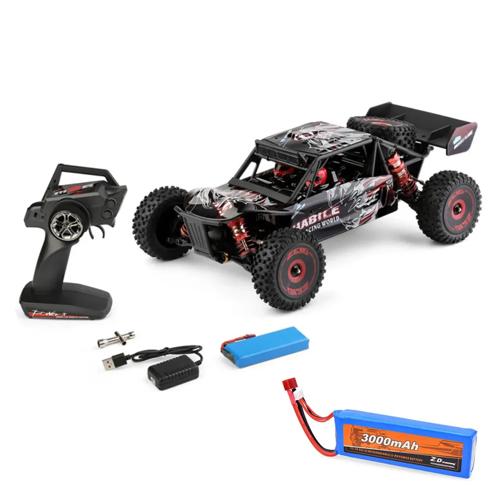 WLtoys 124016 V2 Upgraded 90km/h High-Speed Brushless RC Car with 3S 3000mAh LiPo Battery - Off-Road Racing, Backyard Bashing & Hobby Drifting for Adults & Kids