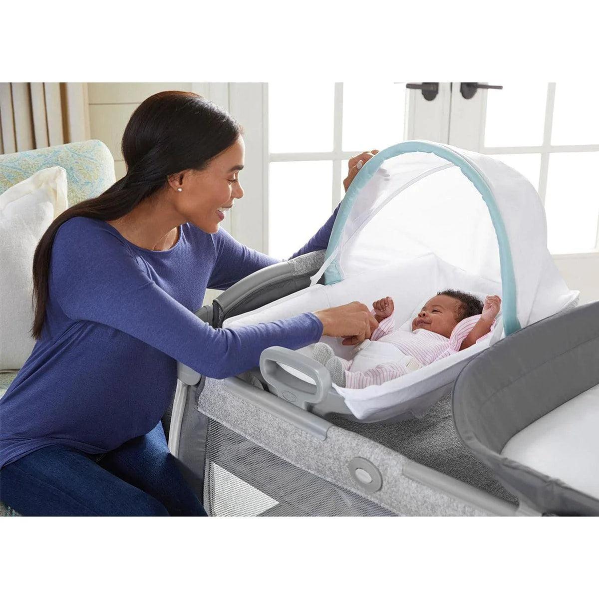 Graco Pack 'n Play® Close2Baby® Playard - Portable Baby Crib with Removable Bassinet & Changing Station | Perfect for Nursery, Travel & On-the-Go Parents (Britton Design)