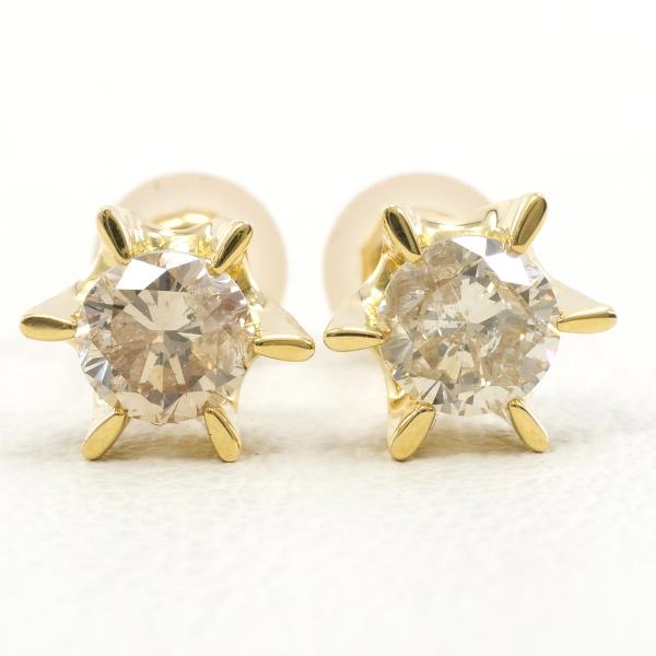 18K Yellow Gold Diamond Stud Earrings for Women - Luxury Fine Jewelry Gift for Anniversary, Birthday & Special Occasions
