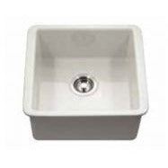 Hamat CHE 1717BU MZ Undermount Fireclay Bar Sink with Marble Finish - Premium Kitchen Sink for Bars, Coffee Shops & Home Entertaining Areas