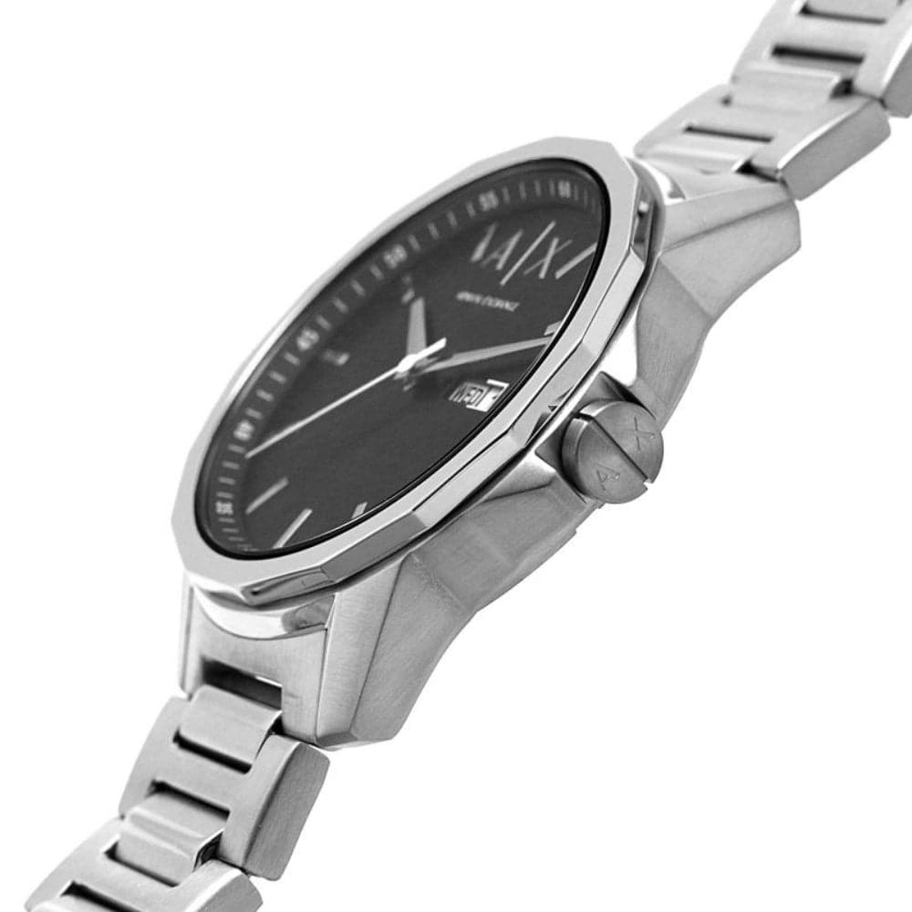 Armani Exchange AX1733 Men's Watch - Black Dial, Silver Stainless Steel Strap | Stylish Dress Watch for Business, Formal & Casual Wear