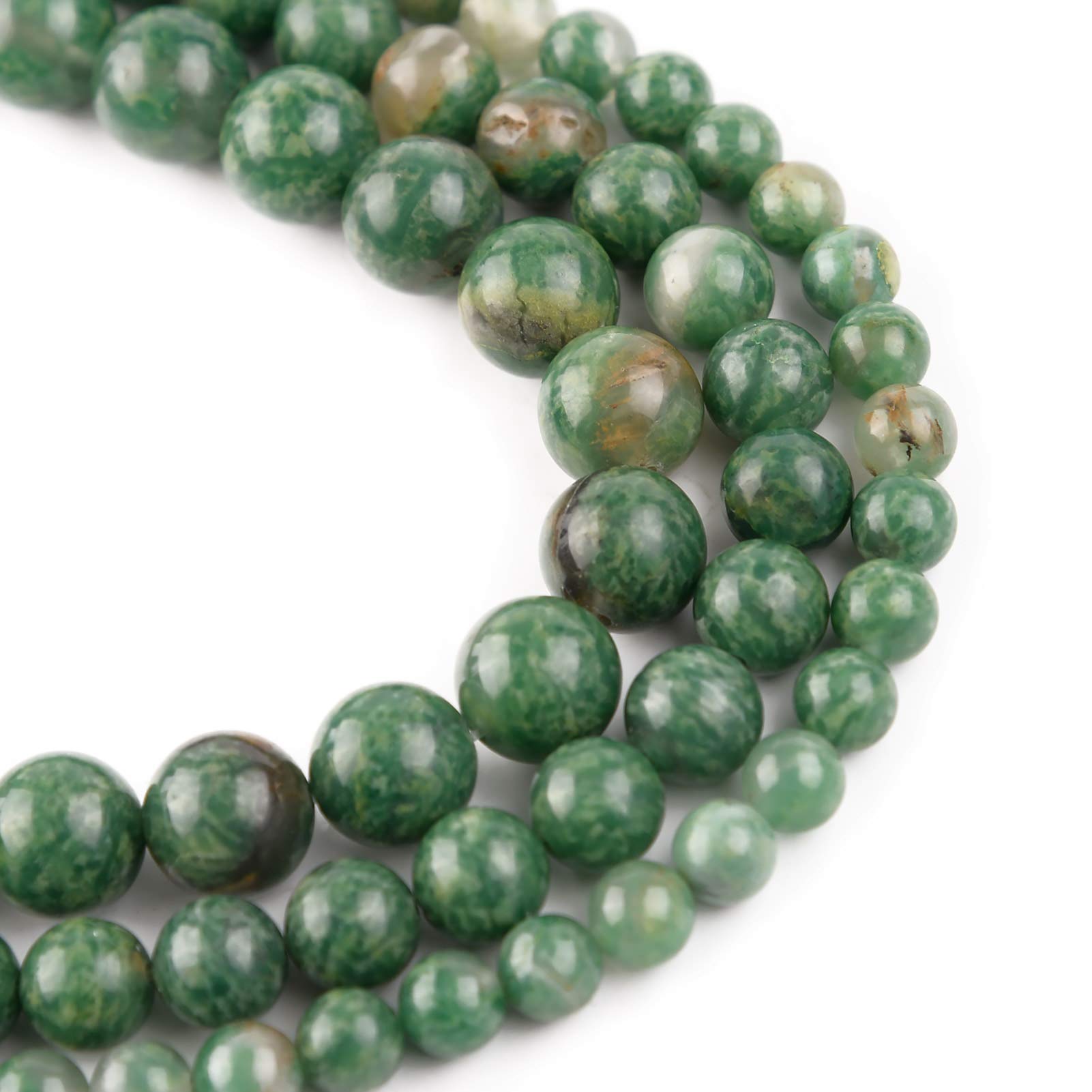 8mm Polished Round Smooth African Jade Natural Stone Beads - Green Gemstone Beads for DIY Jewelry Making, Necklaces & Bracelets (15 Inch Strand) - Perfect for Boho, Handmade & Spiritual Jewelry Designs