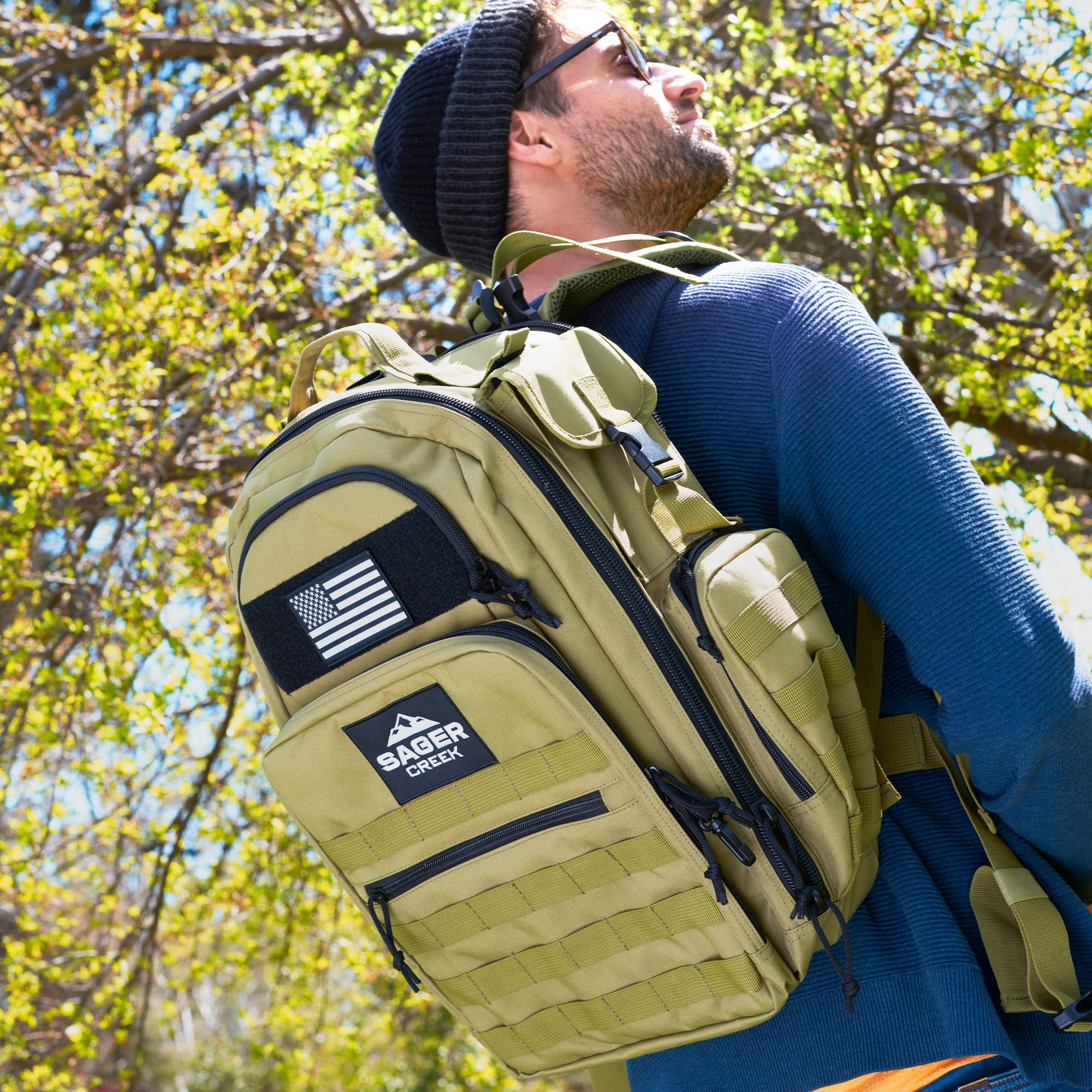 Premium Diaper Backpack for Men - Waterproof Travel Baby Bag with Portable Changing Station & Insulated Bottle Pockets - Perfect for Dads on the Go, Air Travel & Outdoor Adventures (Sager Creek)