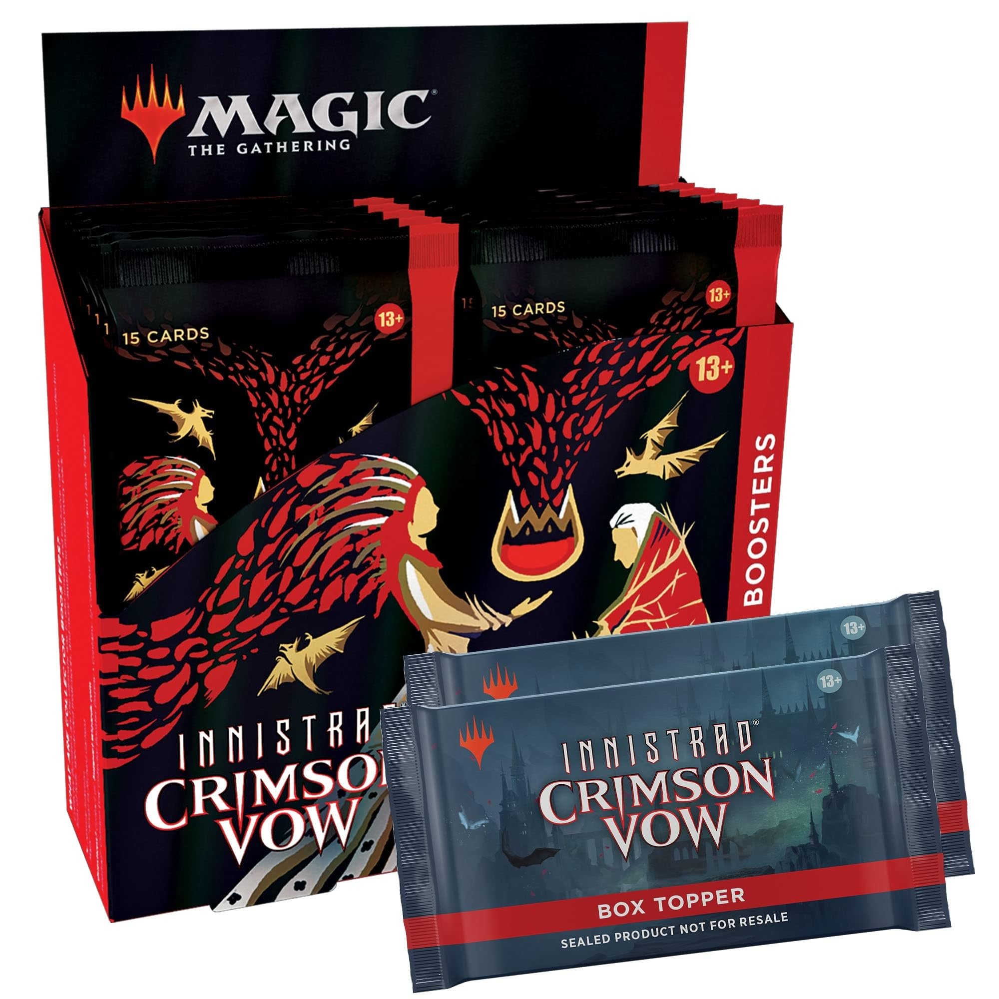 Magic: The Gathering Innistrad: Crimson Vow Collector Booster Box - 12 Packs + 2 Dracula Box Toppers (182 Cards) | MTG Booster Box for Collectors & Players | Perfect for Game Nights & Tournaments