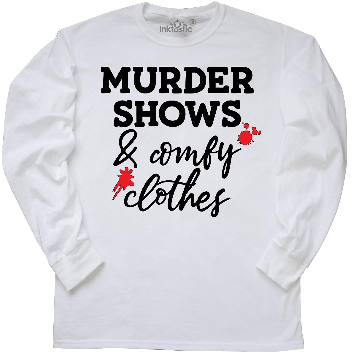 Inktastic Blood Splatter Long Sleeve T-Shirt for Horror Fans