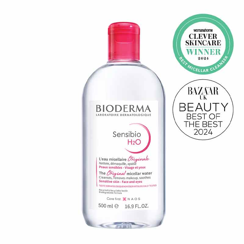 Bioderma Sensibio H2O Micellar Water Makeup Remover & Cleanser for Sensitive Skin - Gentle Face Cleansing Solution for Daily Use, Travel & Post-Workout Refresh