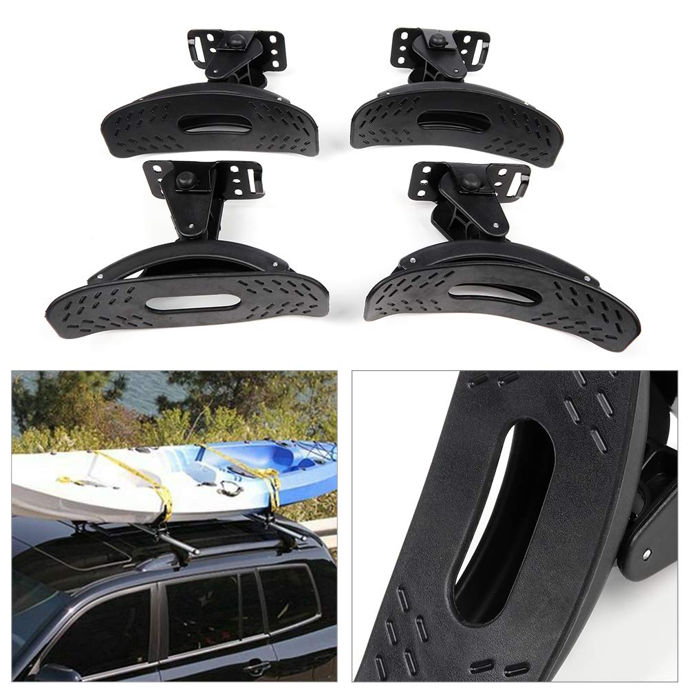 Aintier 4PCS Folding Kayak Rack - Heavy Duty Canoe, SUP & Surfboard Roof Rack for SUV, Truck and Car Crossbars | Perfect for Outdoor Adventures, Beach Trips and Water Sports