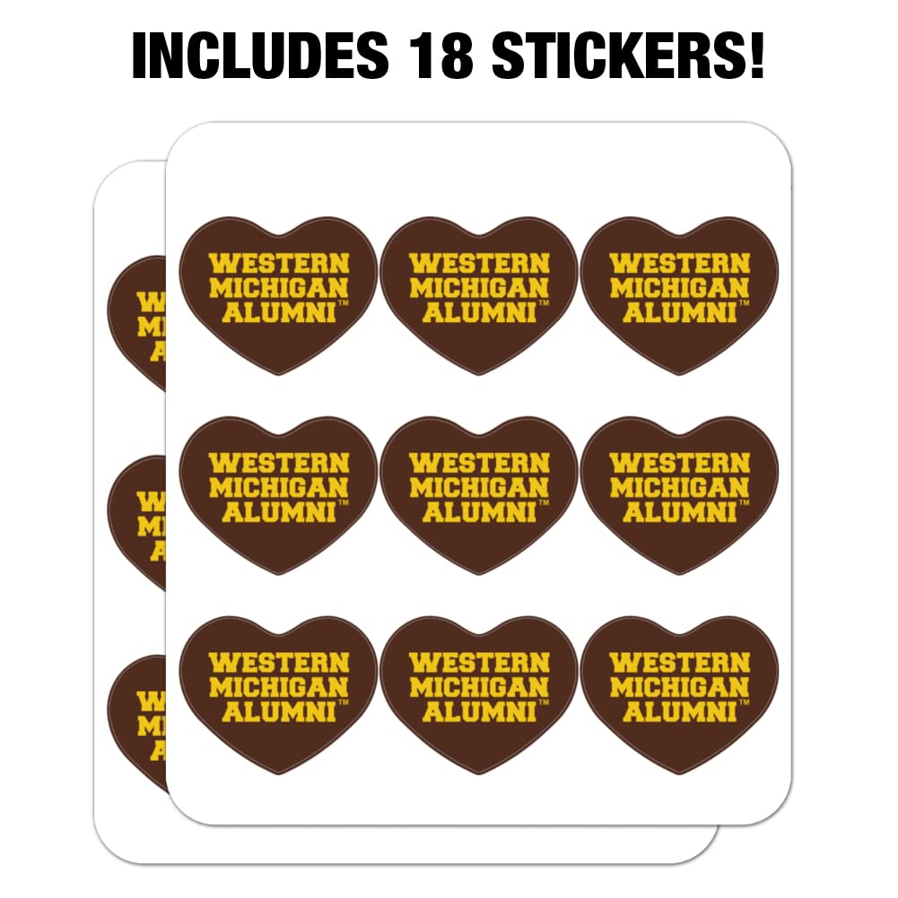 Western Michigan University Alumni Heart Shaped Planner Stickers - Decorative Scrapbook Supplies for Bullet Journals, DIY Crafts & Memory Keeping - Perfect for Graduation Gifts, College Mementos & Scrapbooking Projects