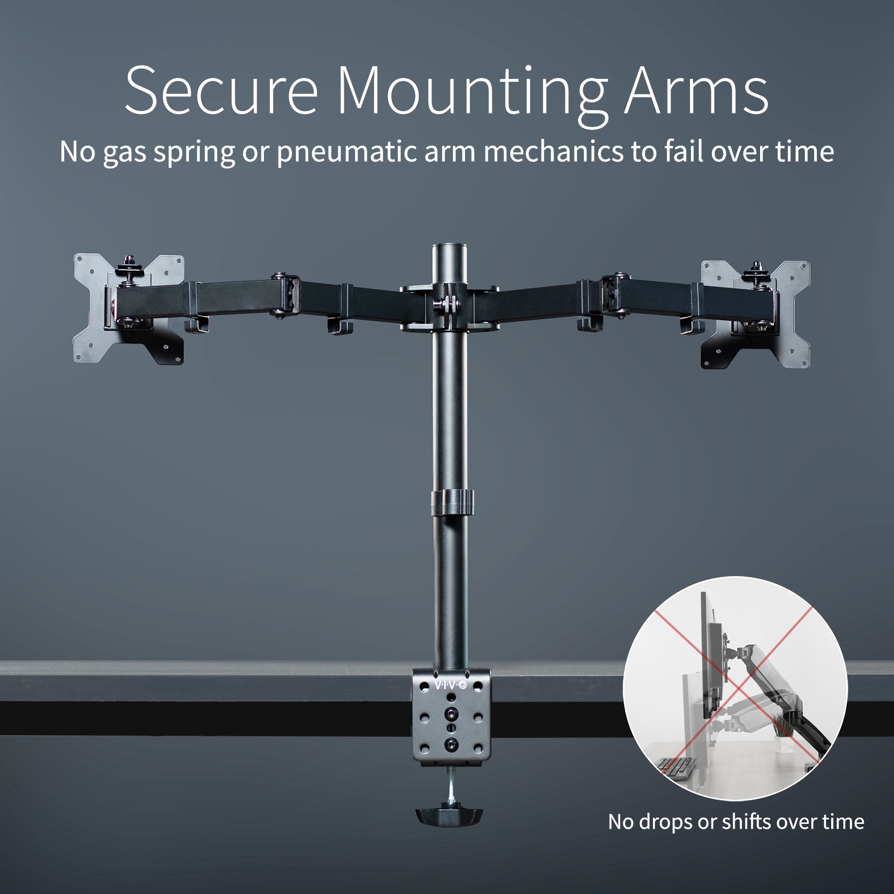 VIVO Dual Monitor Stand - Adjustable Desk Mount for 13 to 32 Inch Screens - Ergonomic VESA Compatible Monitor Arm for Home Office, Gaming & Workstation Setup