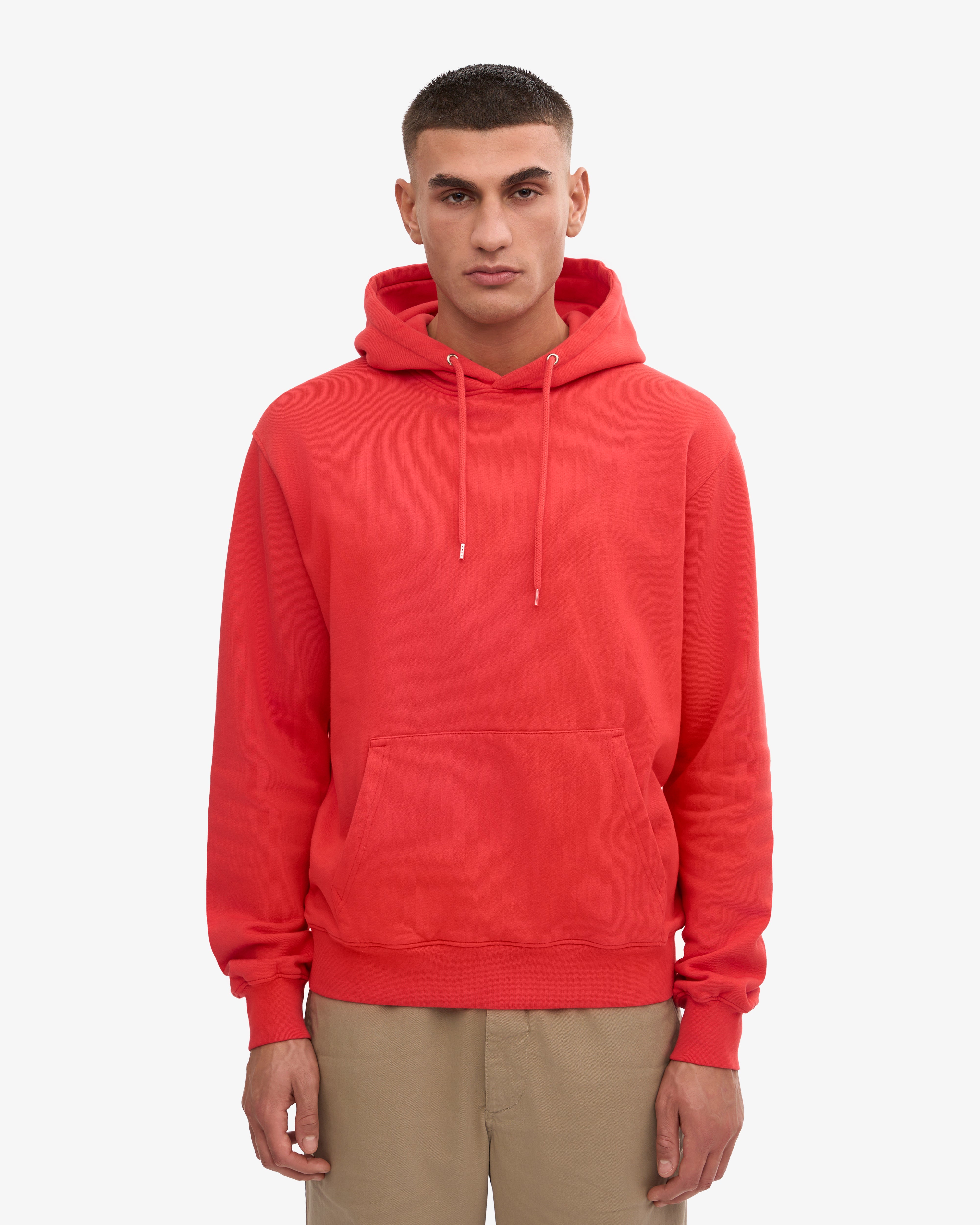 Organic Red Tangerine Classic Hood - Soft Cotton Pullover Hoodie for Men & Women | Perfect for Casual Wear, Outdoor Activities & Street Fashion
