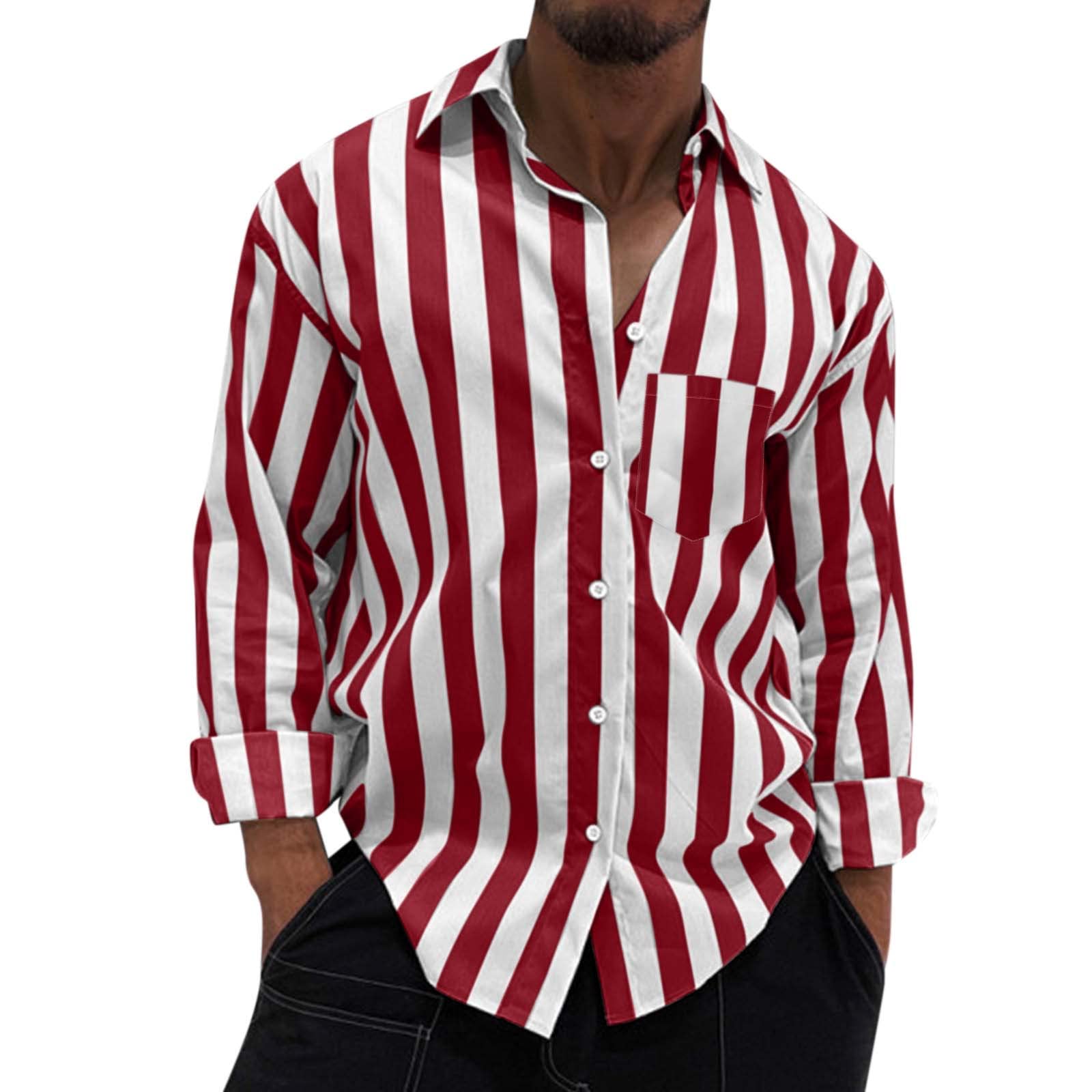 Men's Casual Summer Slim Fit Cardigan Shirt - Multicolor Striped Button Down Shirt with Lapel Collar | Perfect for Office Wear, Date Nights & Outdoor Activities