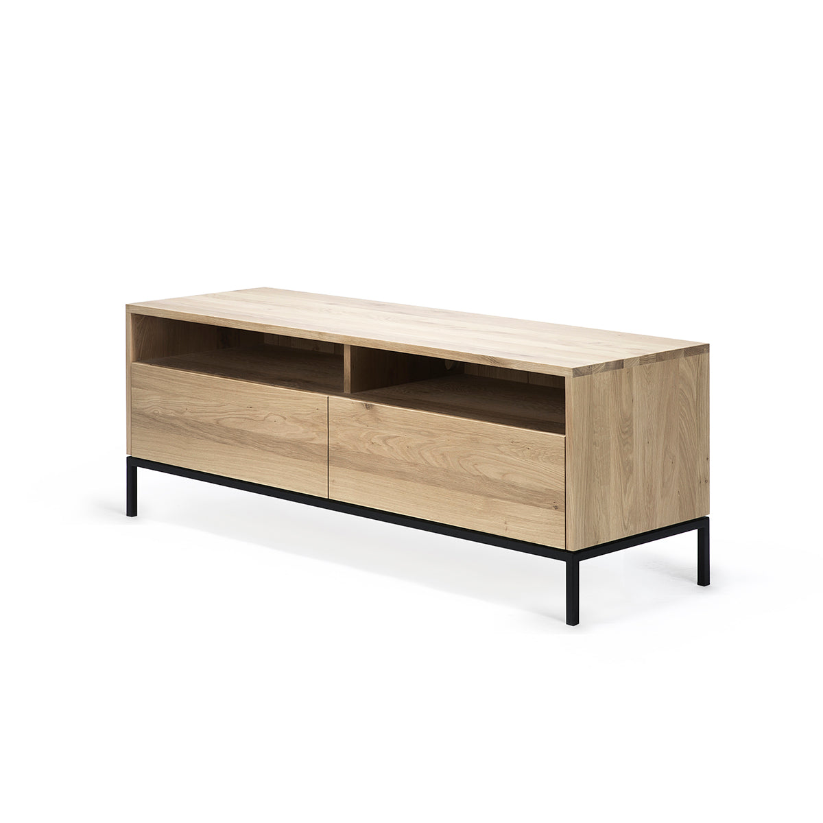 Modern 2 Door TV Stand with Storage - Ligna Wooden Entertainment Center for Living Room, Bedroom, and Home Theater Setup