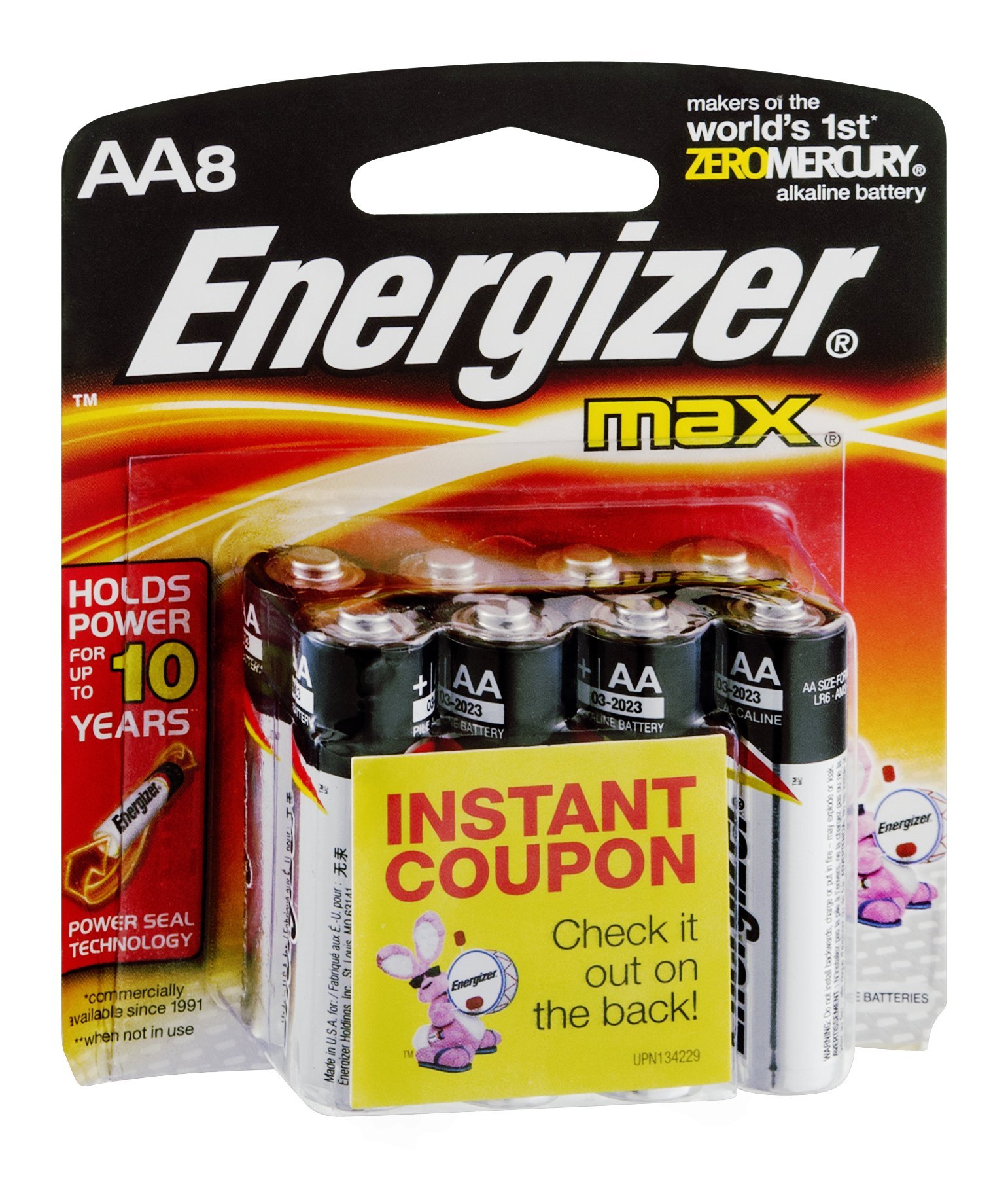 Energizer AA 1.5V Alkaline Batteries - 8 Pack | Long-Lasting Power for Toys, Flashlights, Remote Controls & Electronics