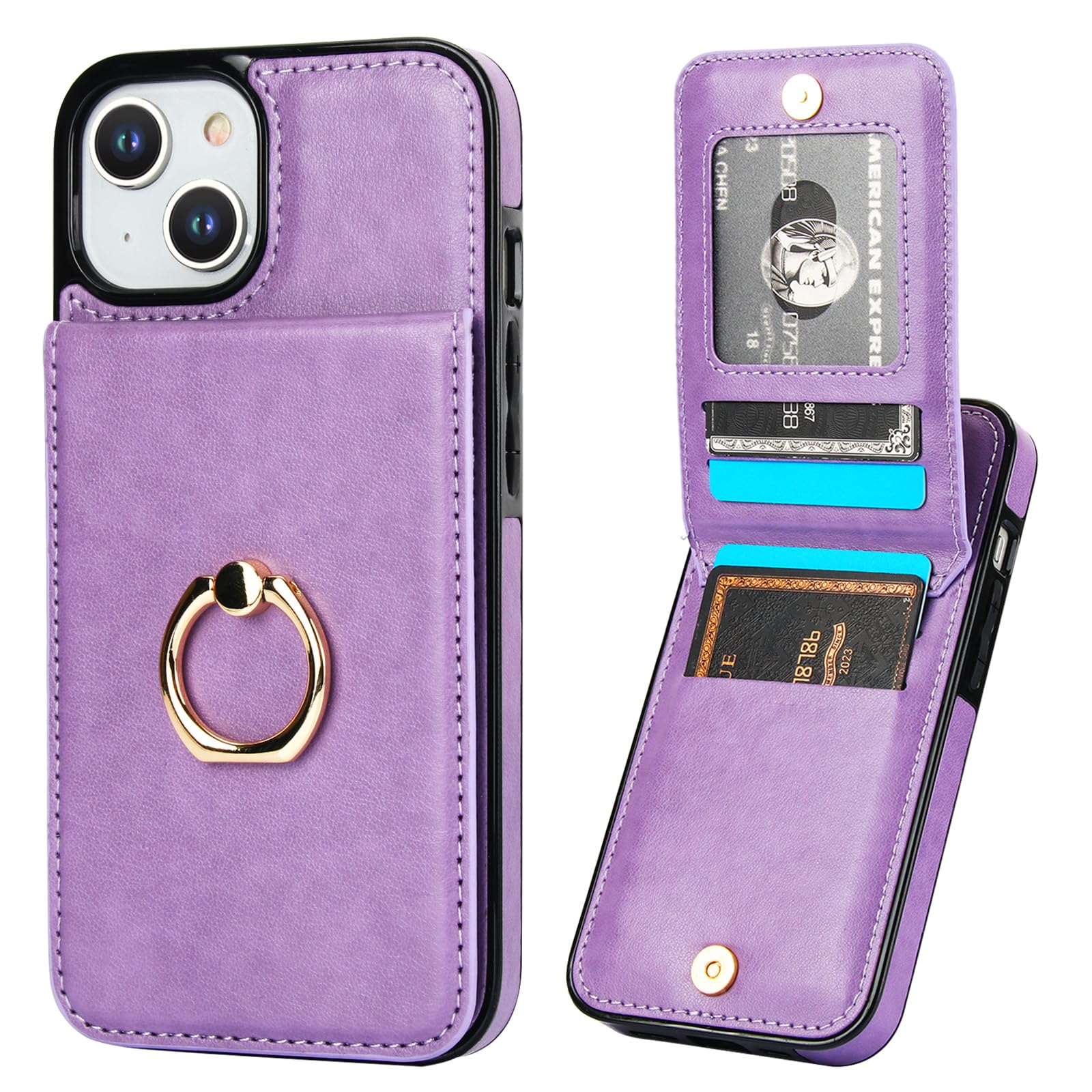 Premium 360° Rotating Magnetic Wallet Case for iPhone 13/14 (6.1