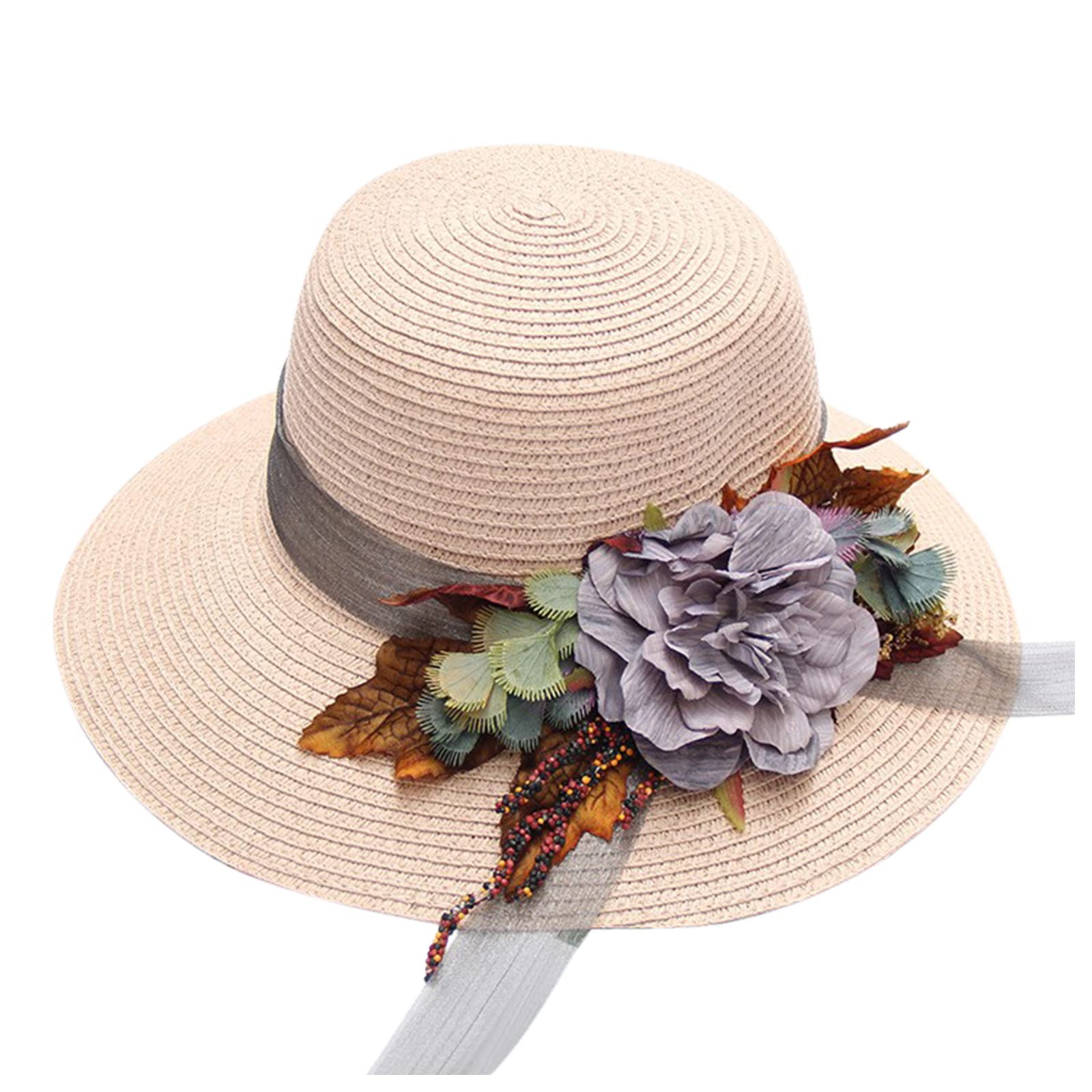 Women's Wide Brim Straw Hat - Foldable Floppy Sun Hat for Summer, Beach, Travel & Outdoor Activities | UV Protection Roll Up Hat for Gardening, Picnics, Poolside & Vacation