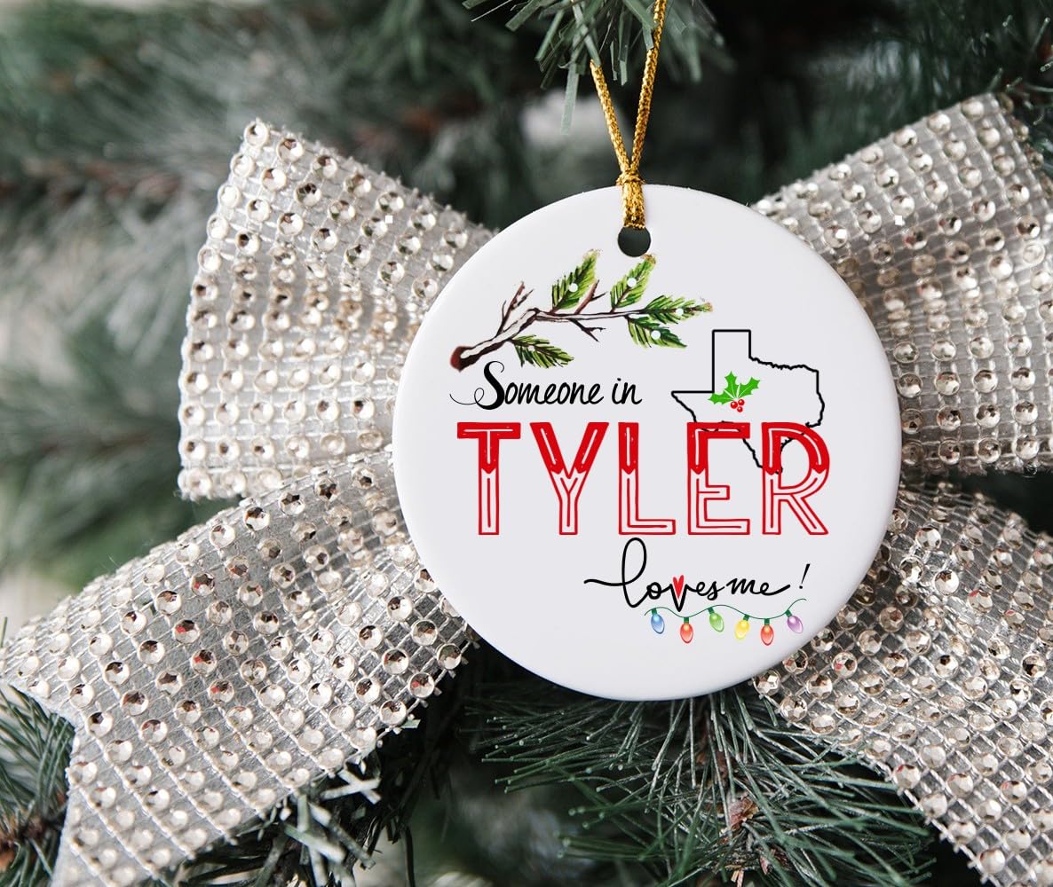 2024 Tyler Texas Souvenir Christmas Ornament - 'Someone in Tyler TX Loves Me!' 3