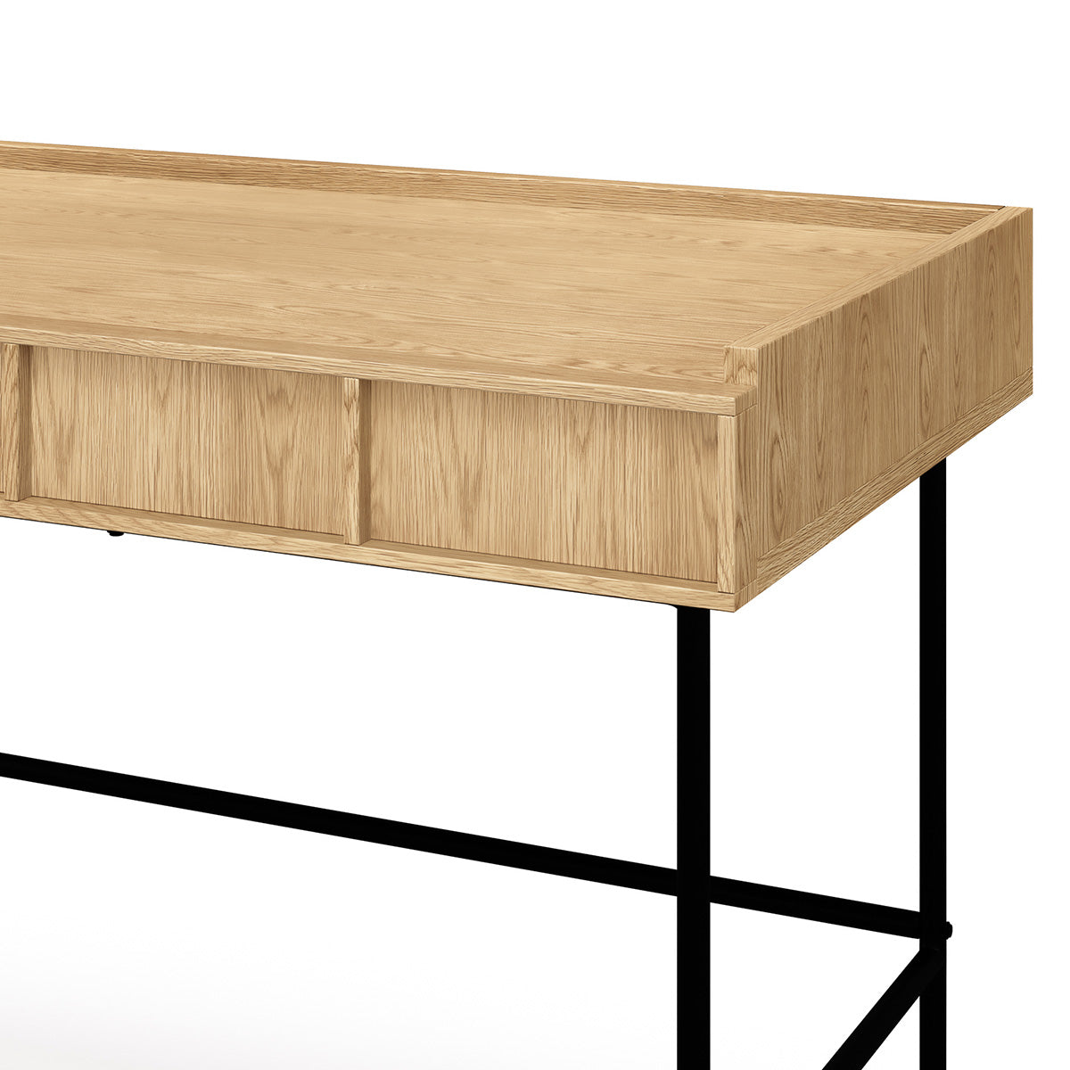 Isla 2 Drawer Writing Desk - Modern Home Office Furniture for Small Spaces, Study & Work from Home (White Finish)