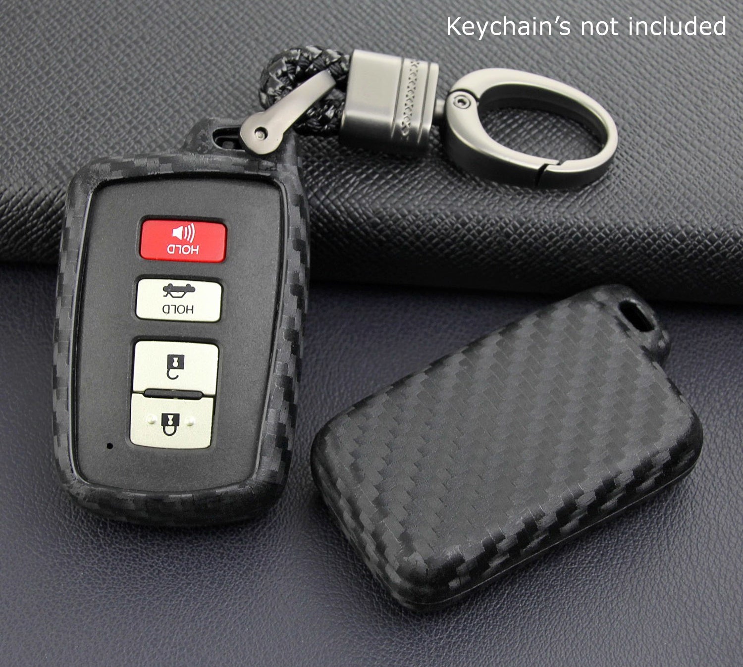 Premium Carbon Fiber Soft Silicone Key Fob Cover for Toyota Camry, Avalon, Corolla, Highlander - Durable Protection with Stylish Design | Perfect for Everyday Use, Car Enthusiasts & Gift Giving