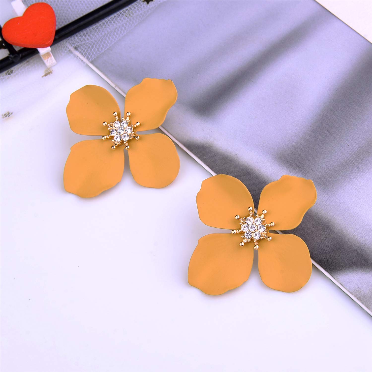 Nicole Miller New York Leaf Flower Crystal Stud Earrings – Elegant Sparkling Jewelry for Women, Perfect for Parties, Weddings & Special Occasions