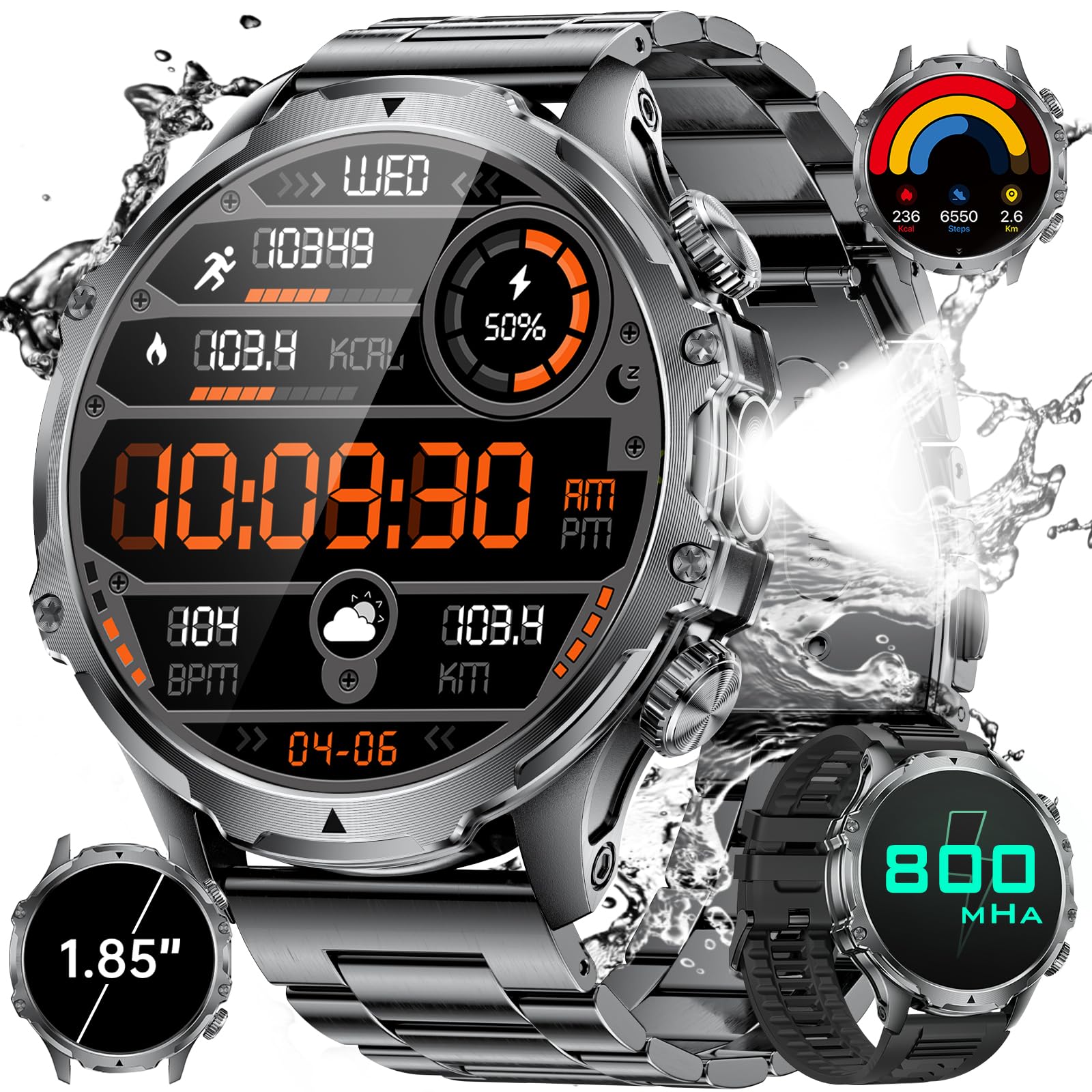 Military Smart Watch for Men - 1.85