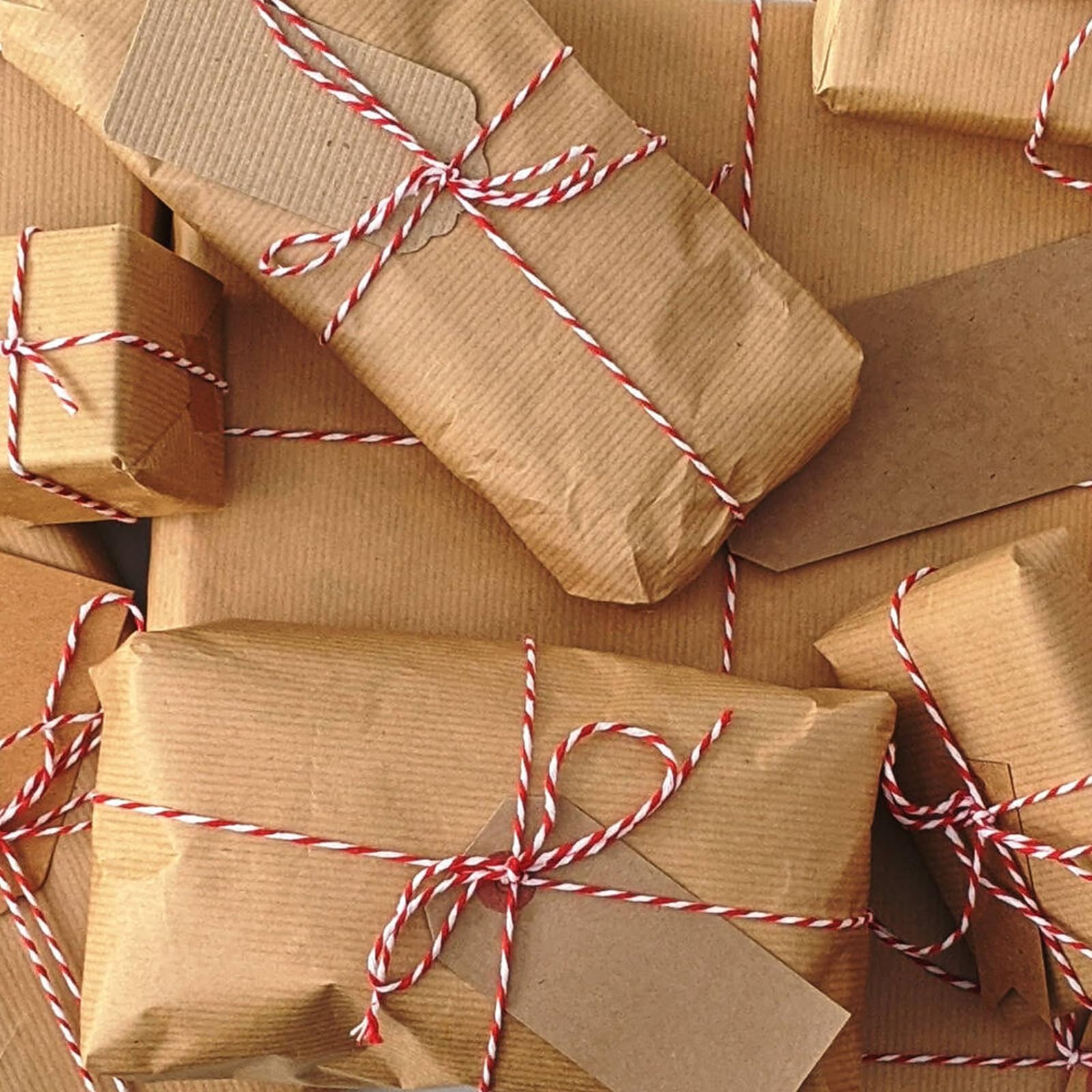 Christmas Cotton Twine Rolls - Red & Green Yarn Set for Gift Wrapping & DIY Crafts