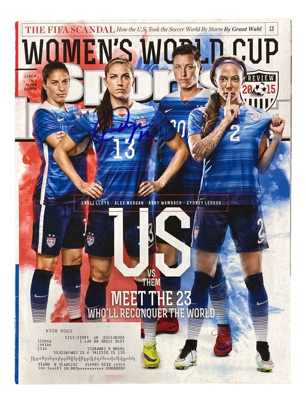 Alex Morgan Autographed USA 2015 Sports Illustrated Magazine - Limited Edition Collectible - Perfect for Soccer Fans, Memorabilia Collectors & Home Decor