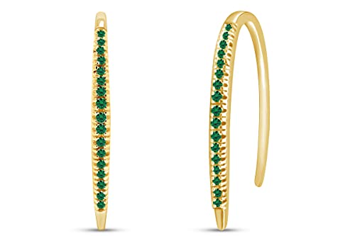 Yellow Gold Over : Simulated Emerald