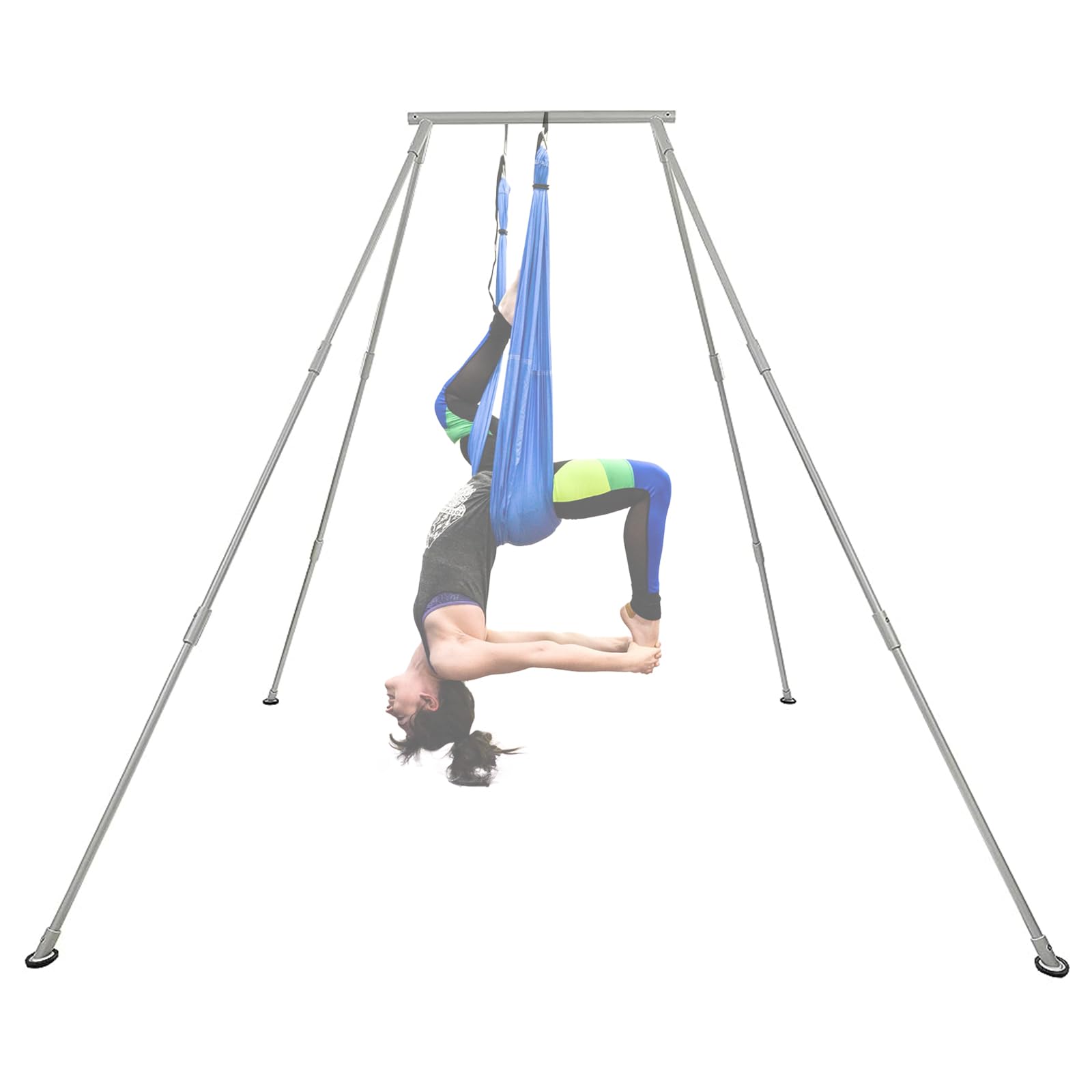 Kojem 8.1 FT Heavy Duty Aerial Yoga Swing Stand - Aluminum Triangle Frame for Indoor/Outdoor Yoga Hammock, Inversion Therapy & Fitness Training - Supports Up to 600lbs - Perfect for Home Gym, Backyard & Studio Use