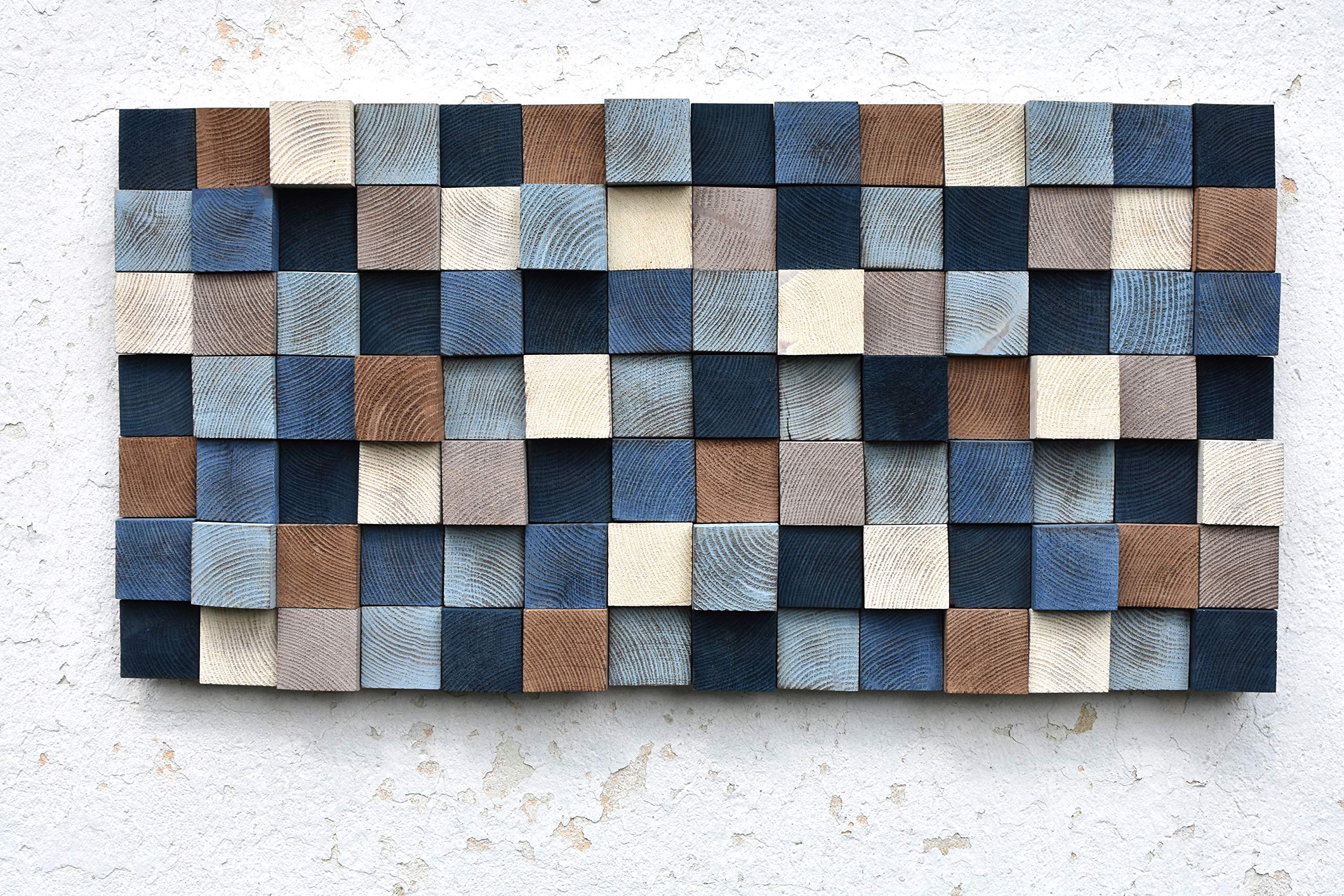 Modern Wooden Sound Diffuser Wall Panel - 3D Acoustic Wood Mosaic Art for Home & Office Decor | Perfect for Living Room, Bedroom, Studio