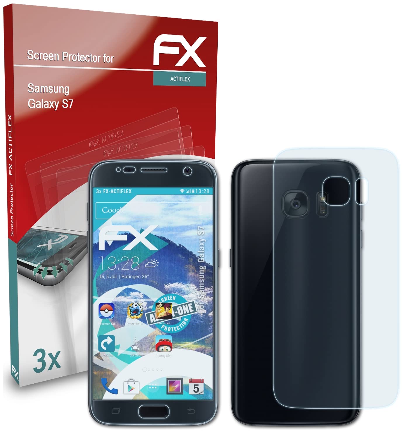 Ultra Clear Flexible Screen Protector for Samsung Galaxy S7 - 3 Pack HD Anti-Scratch Film - Perfect for Work, Travel & Everyday Protection