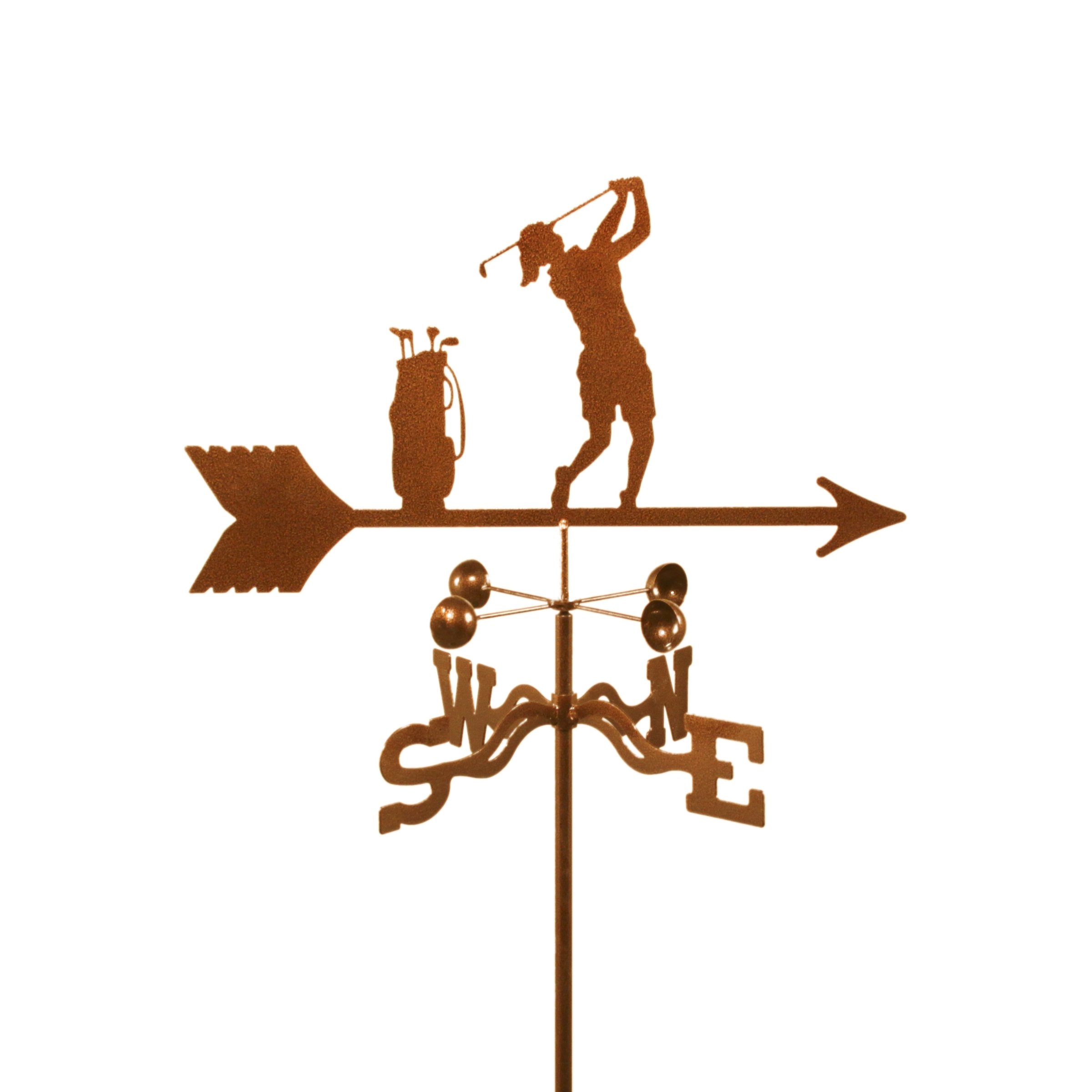 Women's Golf-Themed Rain Gauge & Garden Stake Weathervane - Perfect for Outdoor Decor, Golf Course Gifts & Weather Monitoring