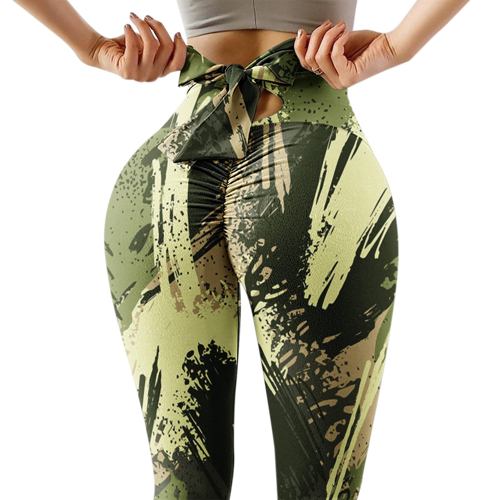 High Waist Stretchy Yoga Pants for Women - Printed Fitness Leggings with Butt Lifting Design | Perfect for Yoga, Gym Workouts & Running