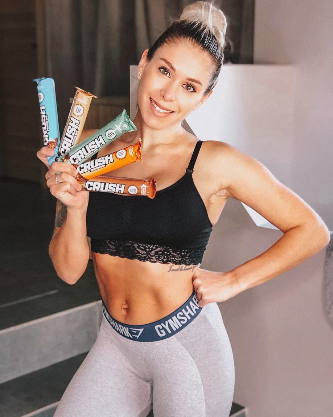 BioTechUSA Crush Bar - Chocolate Brownie Protein Snack, 12 Pack (64g Each) | High Protein Energy Bar for Workout Recovery, Gym & Healthy On-the-Go Snacking