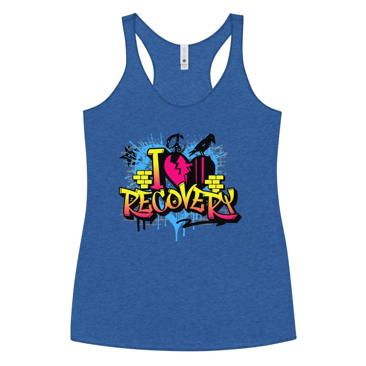 Recovery in Motion Graffiti Tank Top - Breathable Workout Shirt for Men & Women - Perfect for Gym, Running, Yoga and Streetwear Fashion
