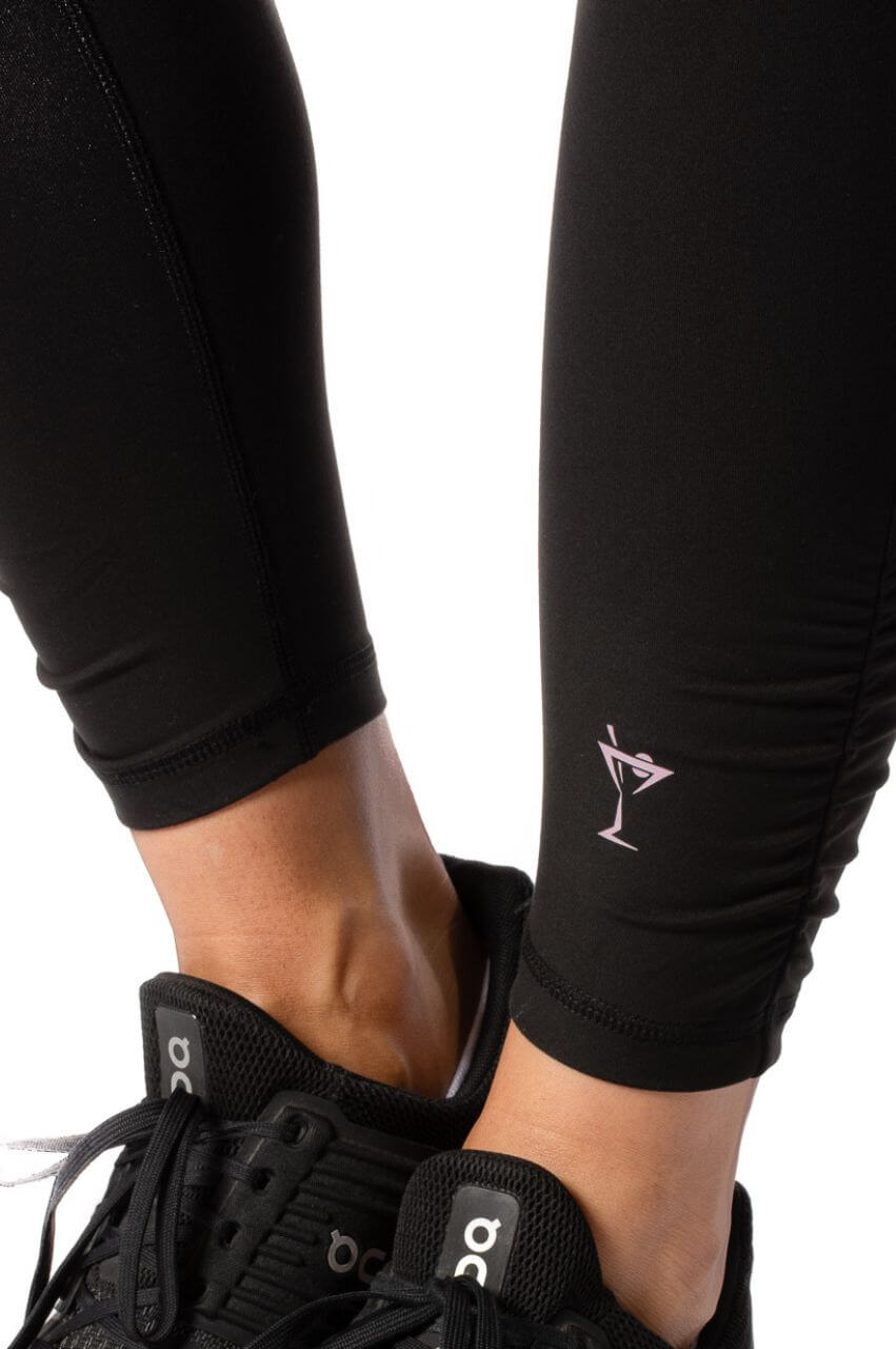 Black Martini Legging - High Waist Yoga Pants for Women, Stretchy Workout Tights, Comfortable Lounge Leggings | Perfect for Gym, Running, Yoga & Casual Wear