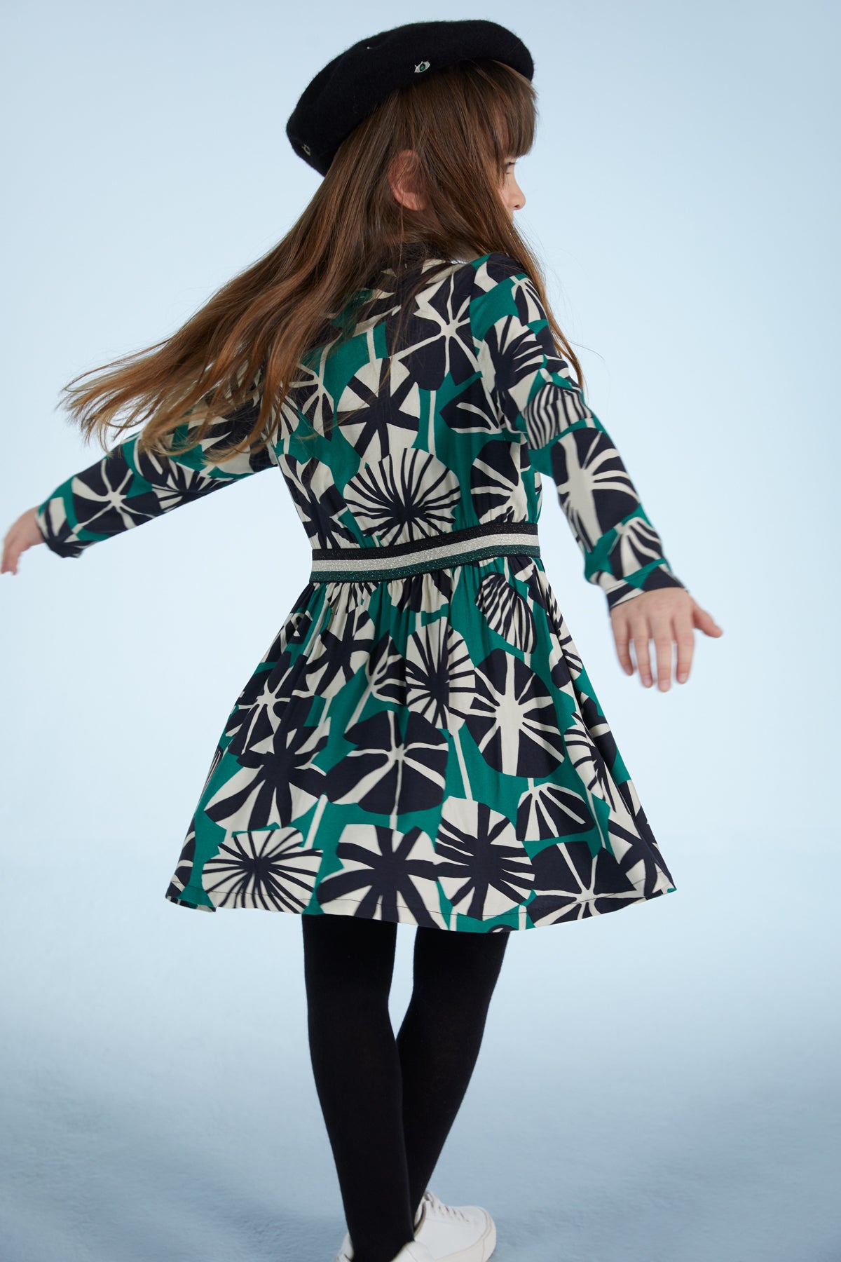Catimini Green Floral Girls Dress Size 4 - Elegant Floral Print Summer Dress for Toddler Girls | Perfect for Birthday Parties, Family Photos & Special Occasions