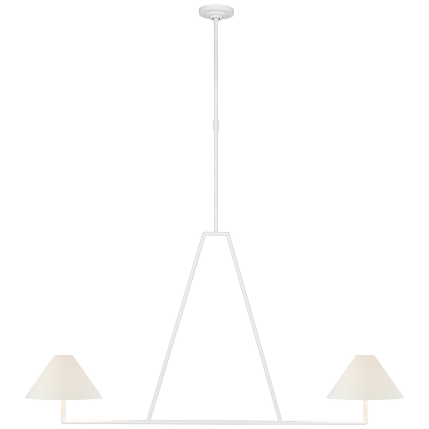 Archer 59 Sculpted Chandelier - White Plaster Ceiling Light Fixture for Dining Room & Living Room Decor