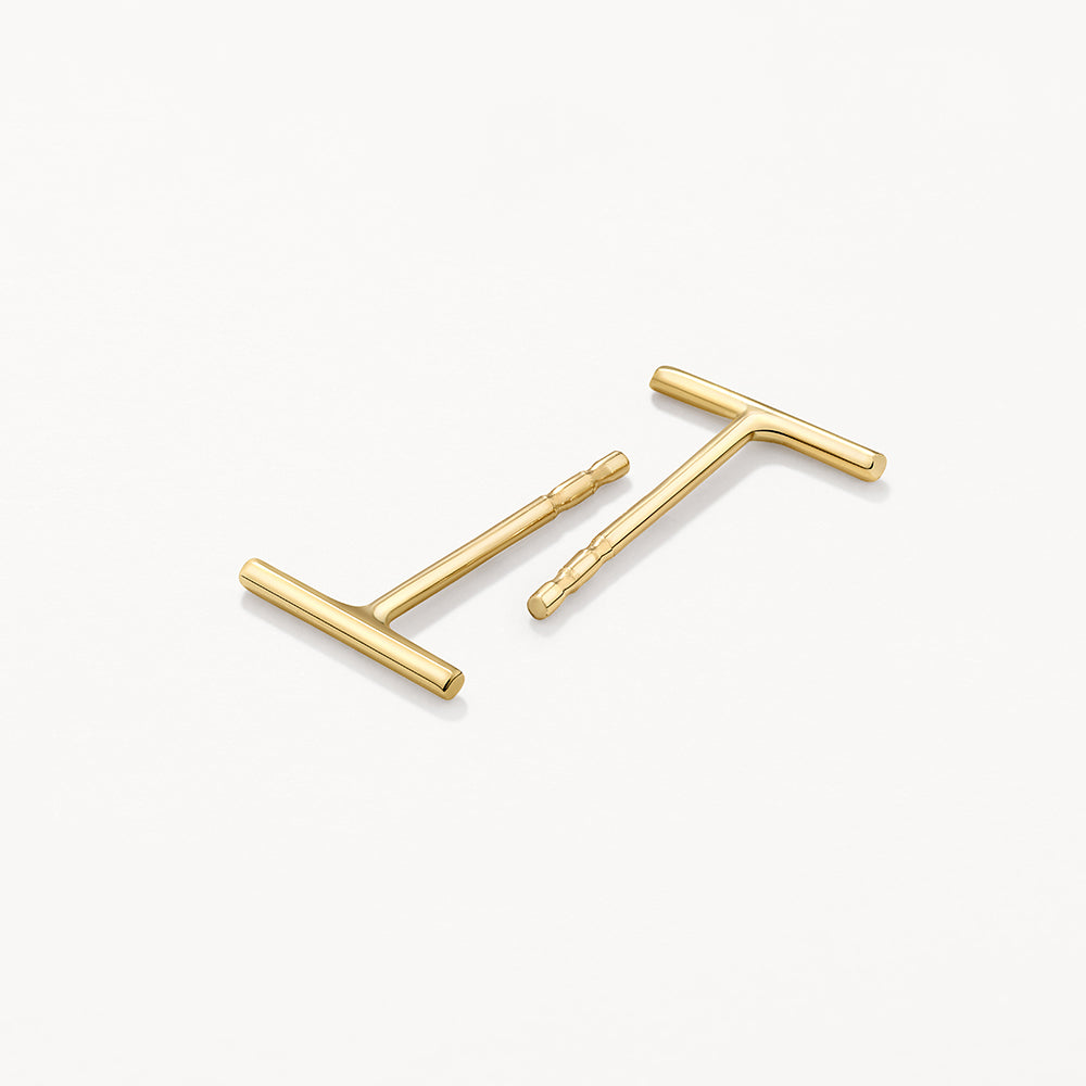 10k Gold Fine Bar Stud Earrings for Women - Minimalist Elegant Jewelry for Everyday Wear, Parties & Gifts