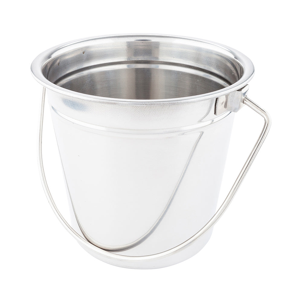 28 oz Round Silver Stainless Steel Medium Pail - 5.5
