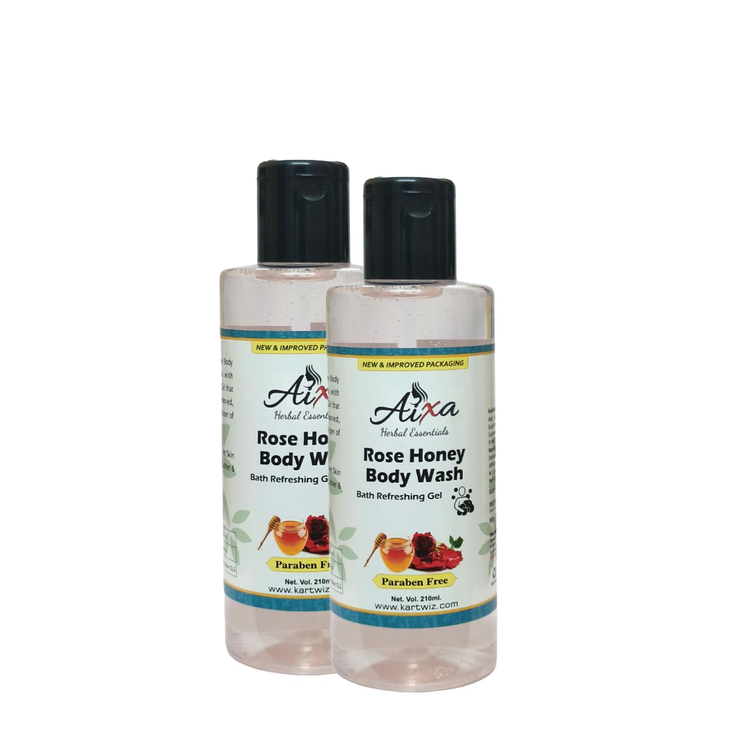 Herbigiri Herbal Rose & Honey Soothing Body Wash - 14.2 oz (420ml) for Dry & Sensitive Skin - Moisturizing & Gentle Cleanser for Women & Men - Perfect for Shower & Bath Relaxation
