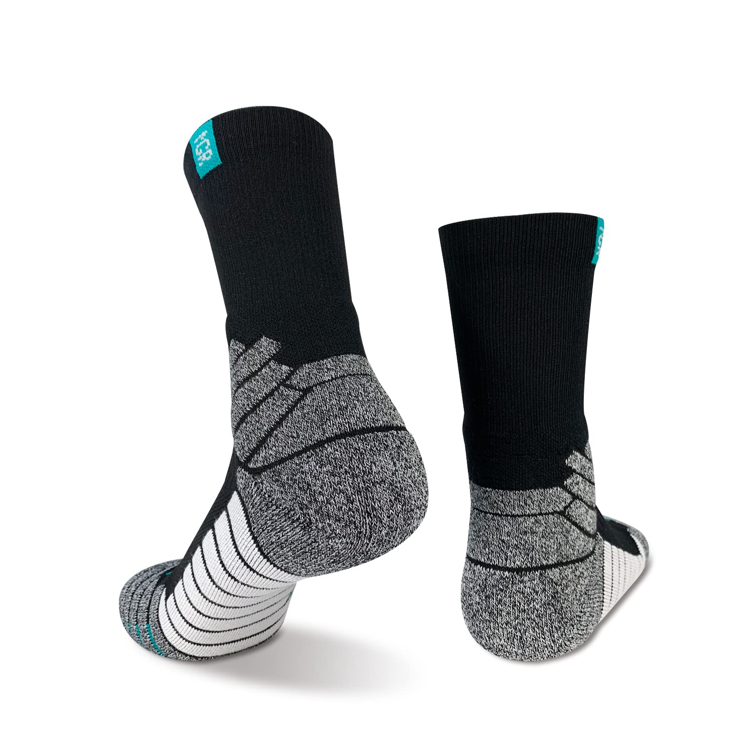 YACCA Men's Basketball Socks with Thick Cushion - Ankle High Athletic Socks for Running, Hiking, Sports & Workout - Breathable Moisture Wicking Socks for Basketball, Gym & Outdoor Activities