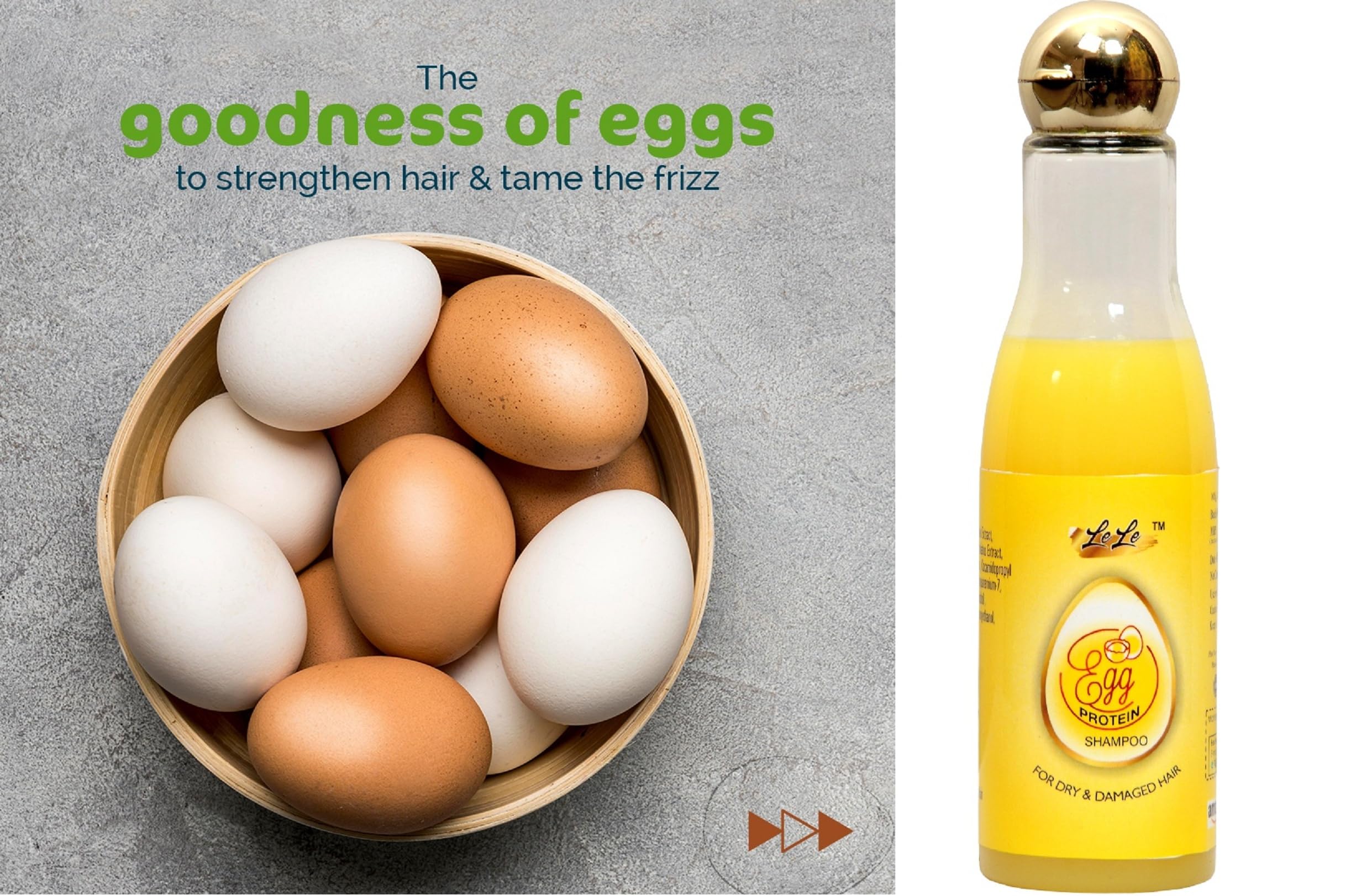 Lele Egg Protein Shampoo for Dry & Damaged Hair - Nourishing Treatment for Men, Women & Kids (200ml) - Revitalizes Hair for Daily Use at Home or Salon