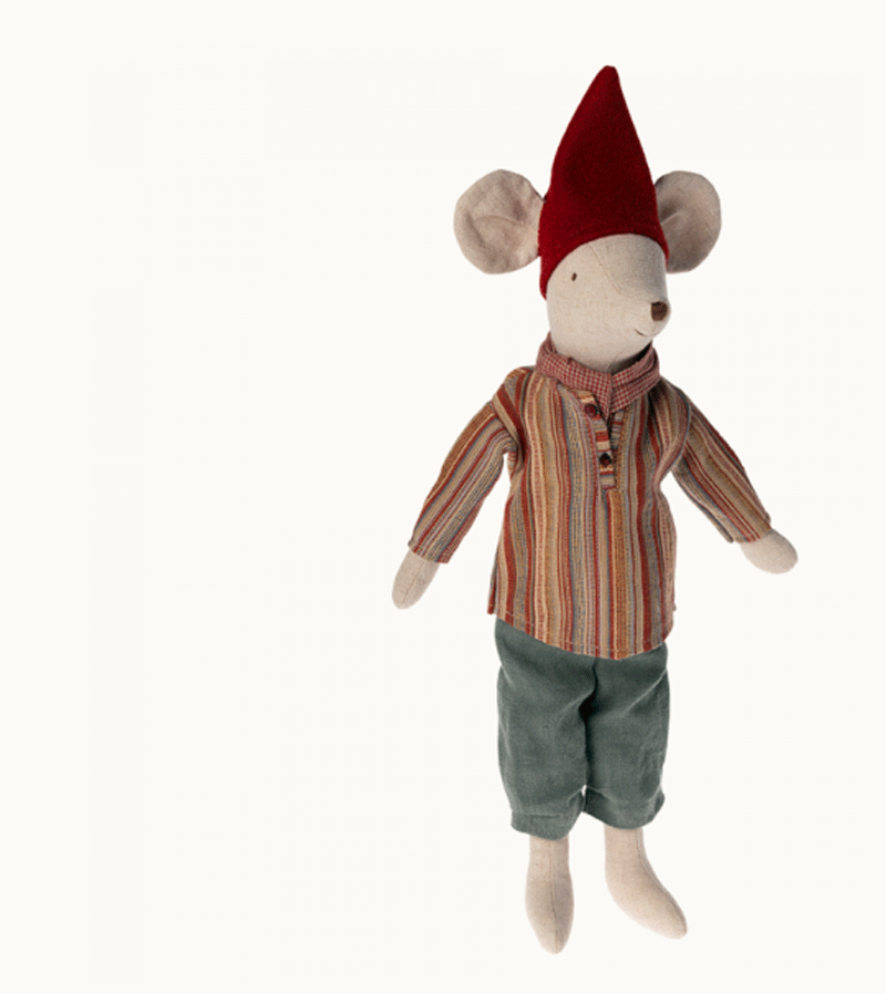 Maileg 2023 Medium Christmas Boy Mouse - Adorable Holiday Plush Toy for Kids | Perfect for Christmas Decor, Stocking Stuffers & Gift Giving