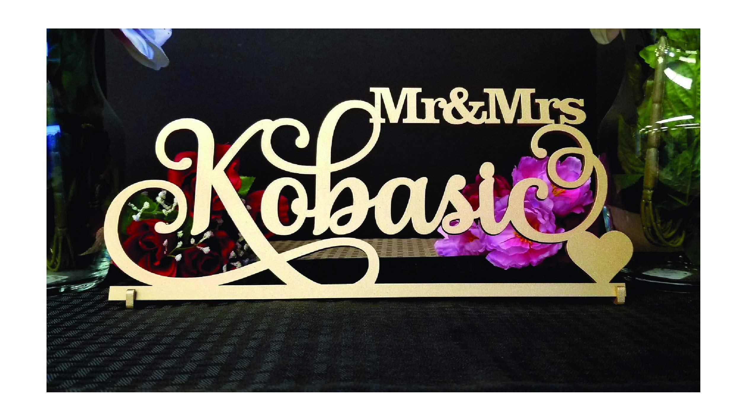 Personalized Mr and Mrs Wedding Sign - Custom Sweetheart Table Decor for Head Table - Perfect for Wedding Reception, Anniversary & Home Decor
